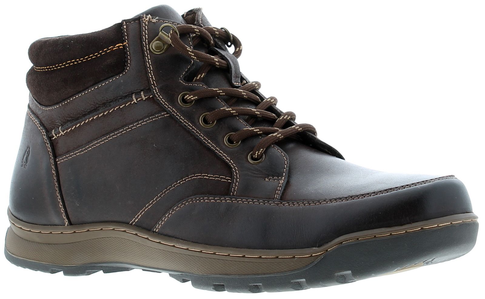 Men's Alpine boot; Grover is crafted with leather, padded suede and has a comfortable cushioned memory foam footbed. The hardwearing flexible sole unit makes this the perfect smart all day footwear.Leather upper with padded suede collar. 
Breathable textile lining. 
Lace up fastening. 
Memory foam comfort insole. 
Heardwearing rubber sole unit.