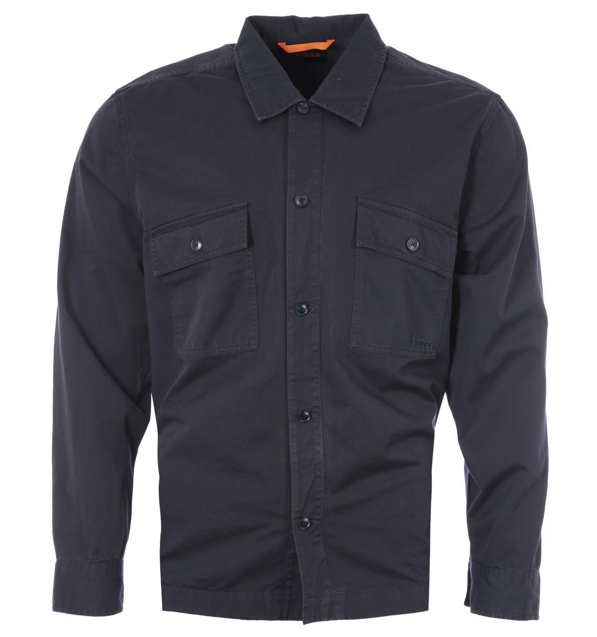 BOSS Cotton Twill Oversized Overshirt - Dark Blue