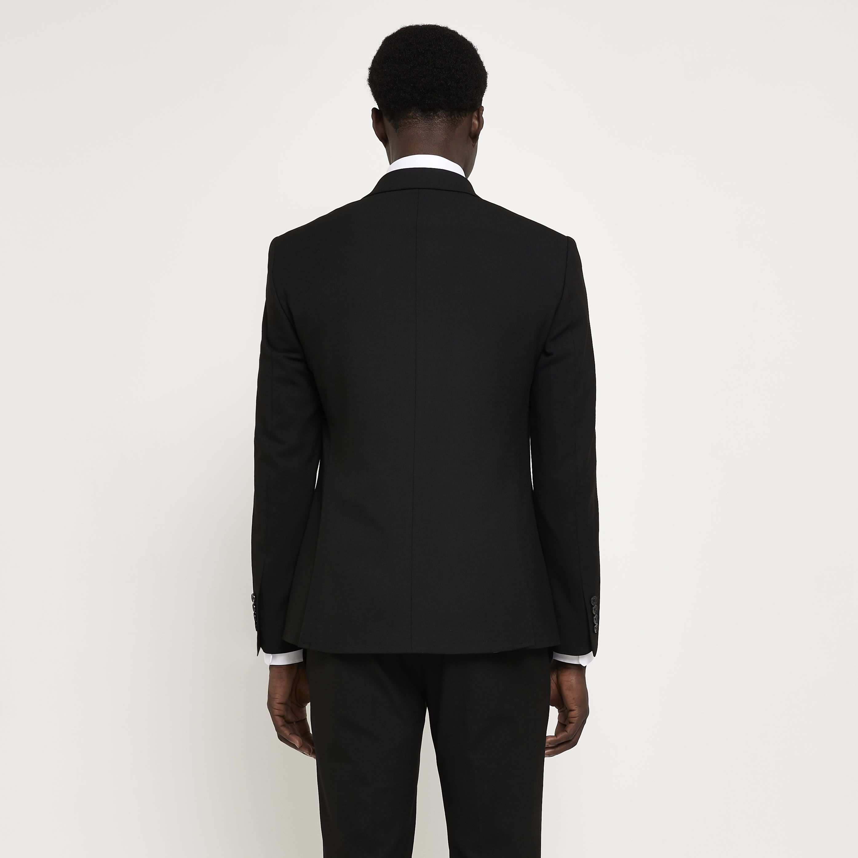 River Island Mens Suit Jacket Blazer Black