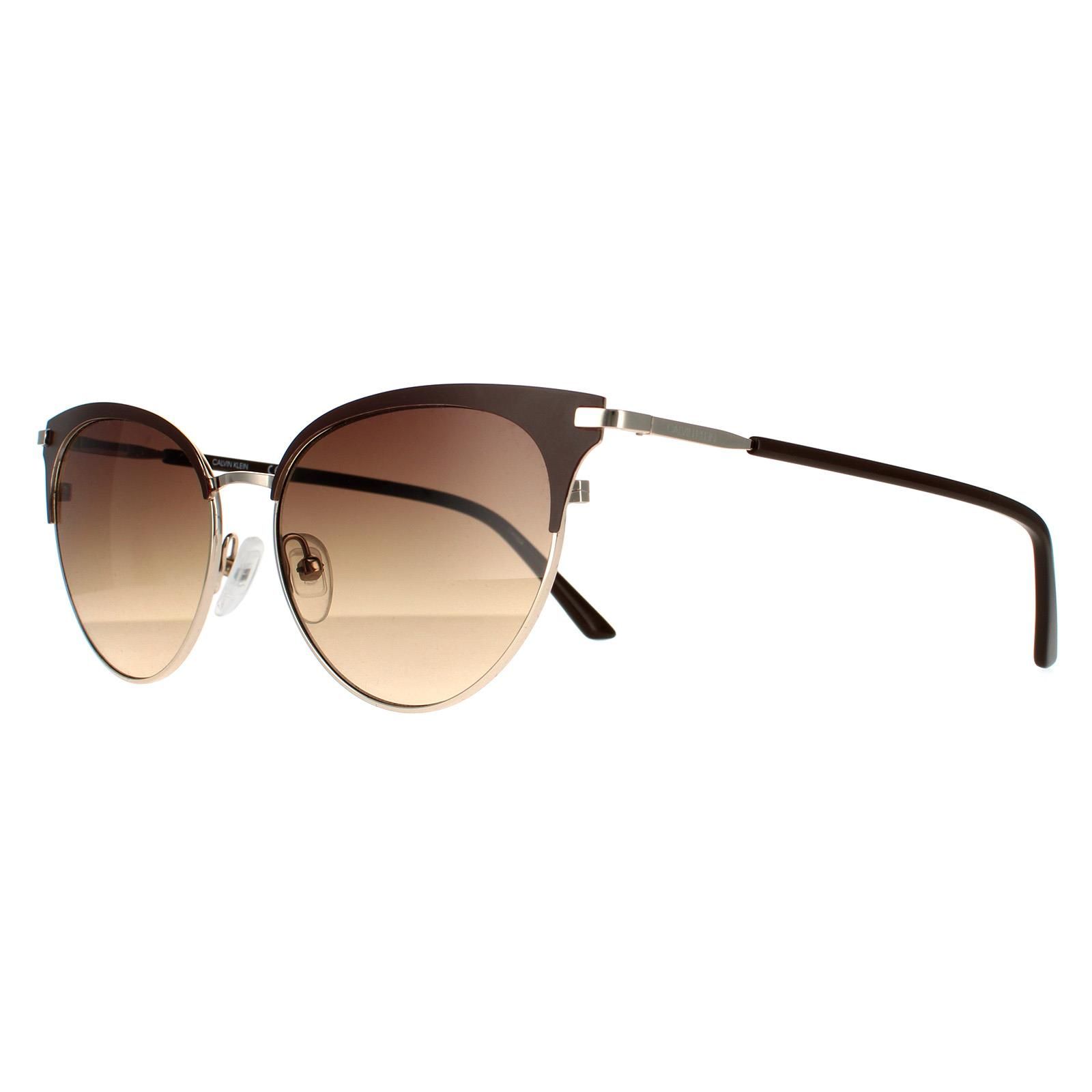 Calvin Klein Ck19309s Cat-eye Sunglasses in Dark Brown Womens Sunglasses Calvin Klein Sunglasses Brown - Save 36% 