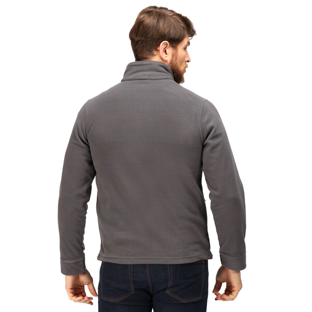 250 Series symmetry fleece. 1 Side brushed, 1 side anti pill. 2 Lower zipped pockets. Adjustable shock cord hem. Fabric: 100% Polyester. Weight: 250gsm. Regatta Mens sizing (chest approx): XS (35-36in/89-91.5cm), S (37-38in/94-96.5cm), M (39-40in/99-101.5cm), L (41-42in/104-106.5cm), XL (43-44in/109-112cm), XXL (46-48in/117-122cm), XXXL (49-51in/124.5-129.5cm), XXXXL (52-54in/132-137cm), XXXXXL (55-57in/140-145cm).