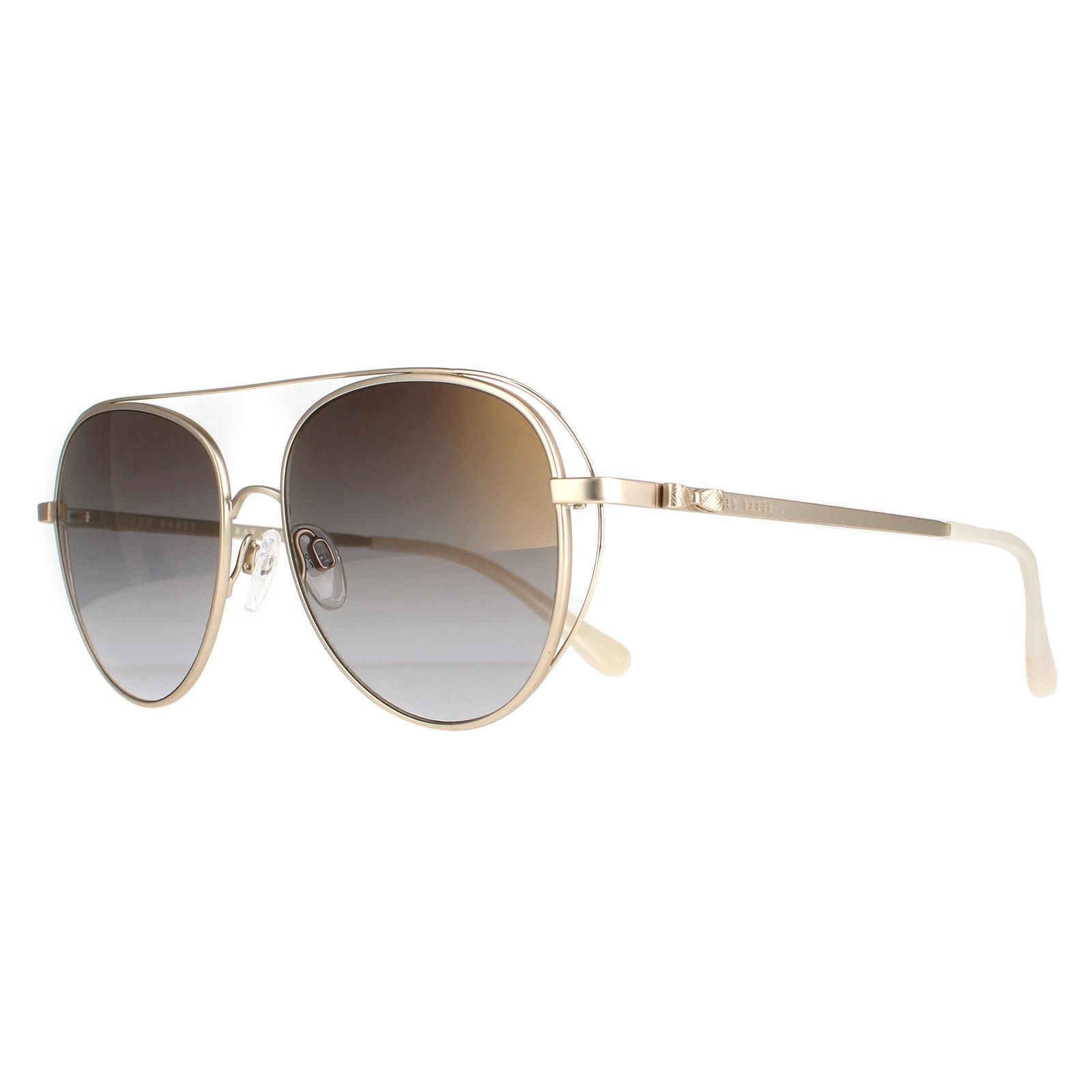 Ted Baker Aviator Womens Rose Gold Light Grey Gradient TB1575 Runa