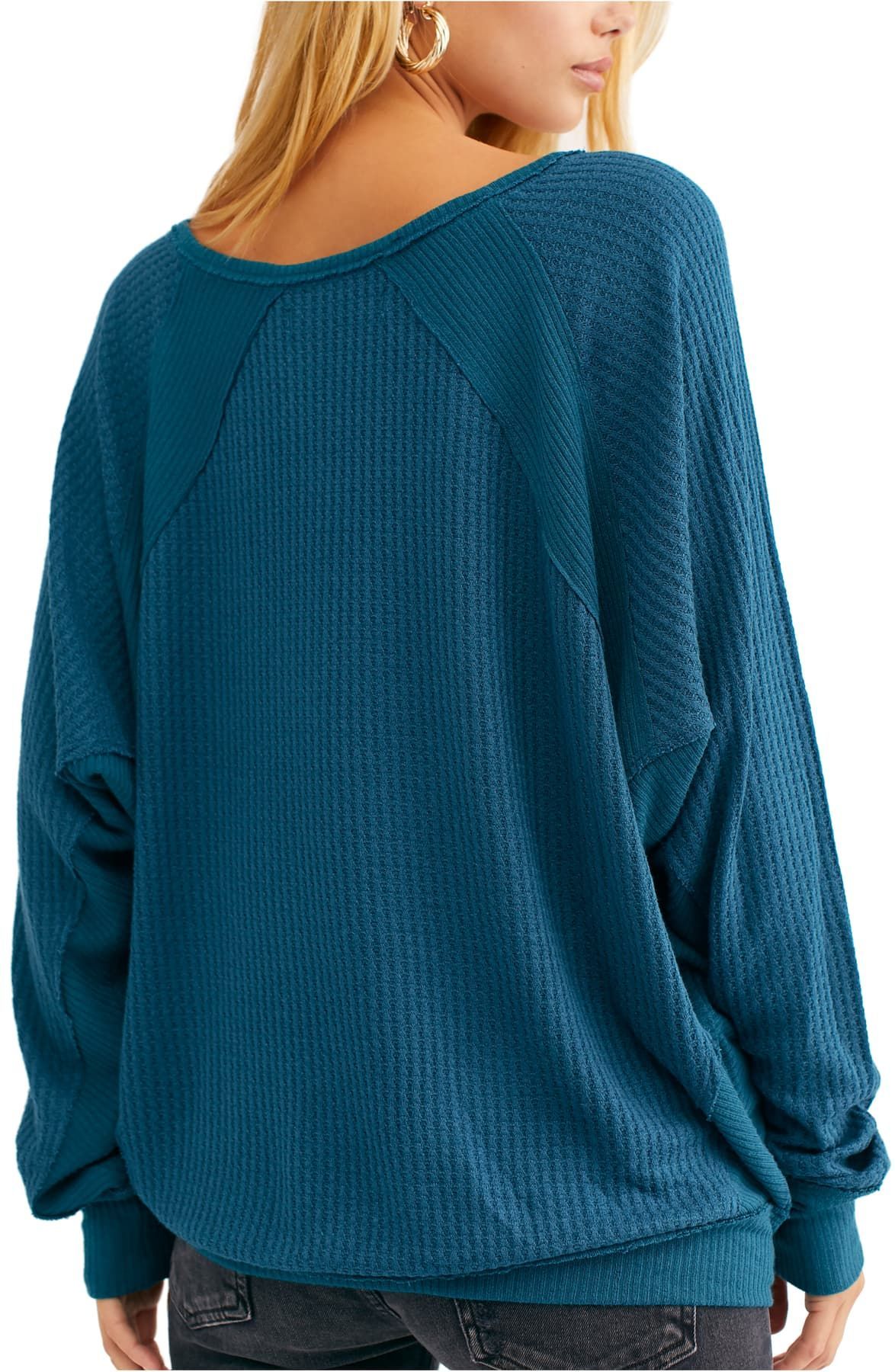 Color: Blues Size Type: Regular Size (Women's): XS Sleeve Length: Long Sleeve Type: Blouse Style: Knit Top Neckline: V-Neck Pattern: Solid Theme: Classic Material: Rayon