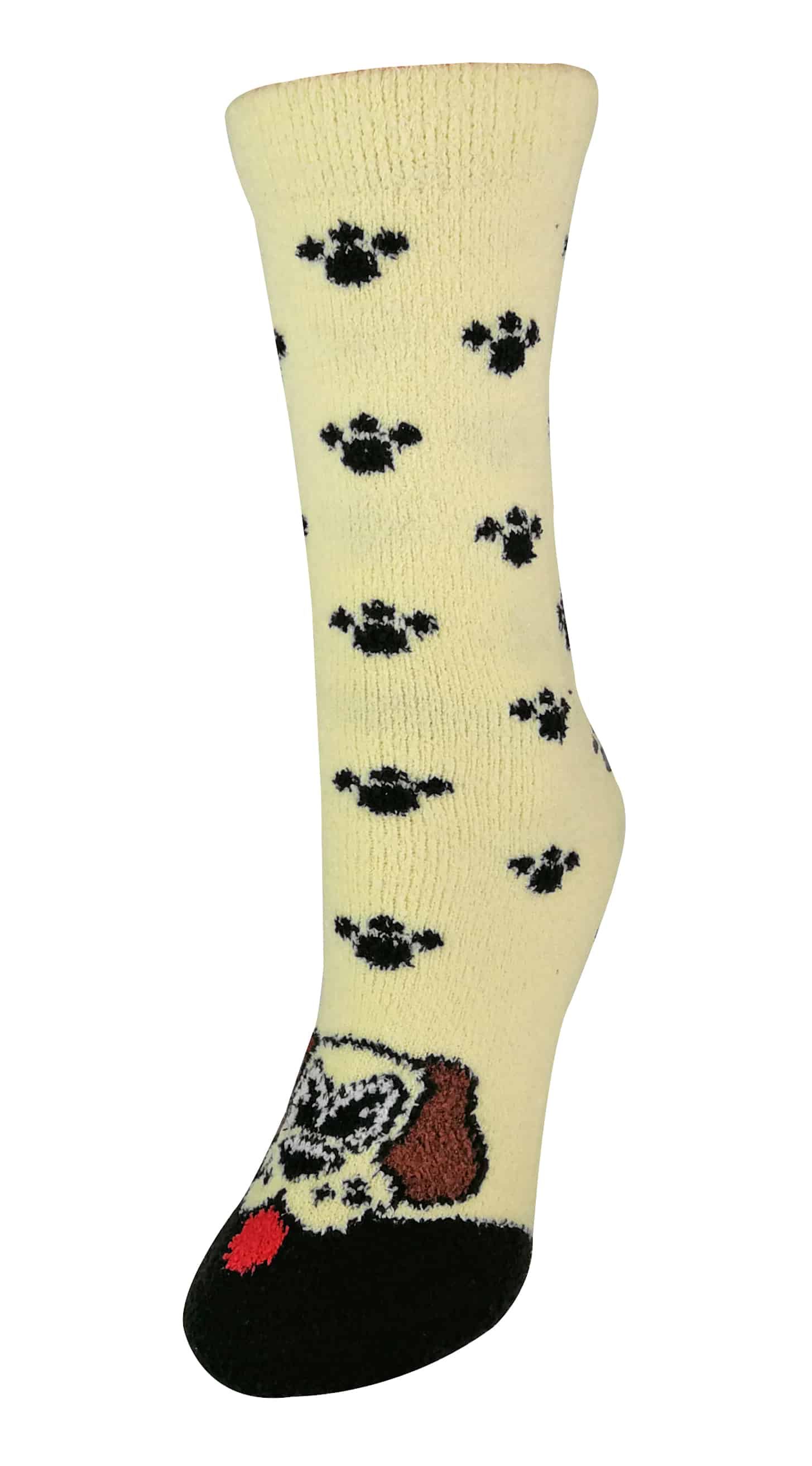 Sock Snob Ladies/Womens Fluffy Non Slip Cute Novelty Slipper Socks with Animal Designs