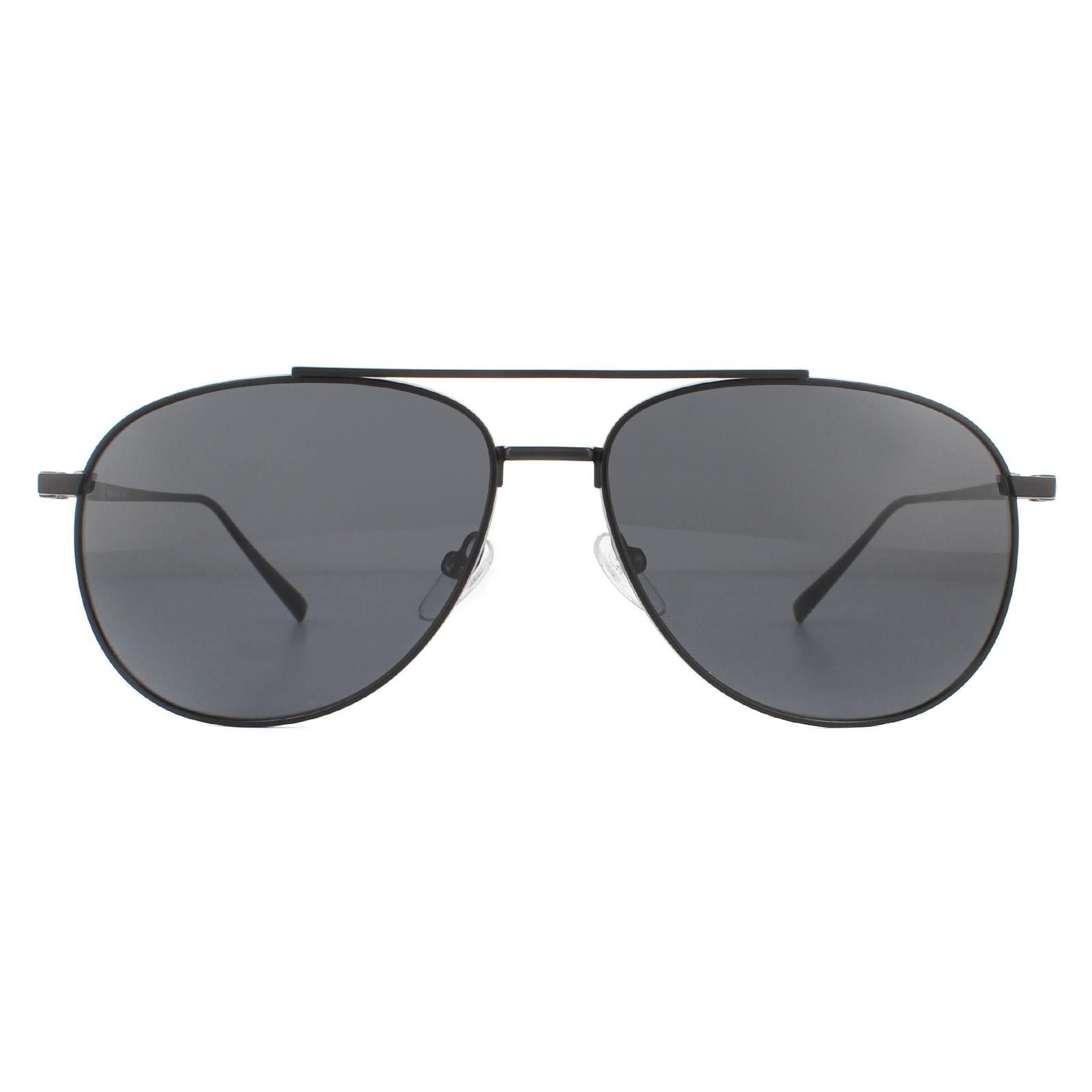 Salvatore Ferragamo Sunglasses SF201S 002 Matte Black Grey are an aviator design crafted from super lightweight metal with ultra thin temples engraved with the Ferragamo logo.