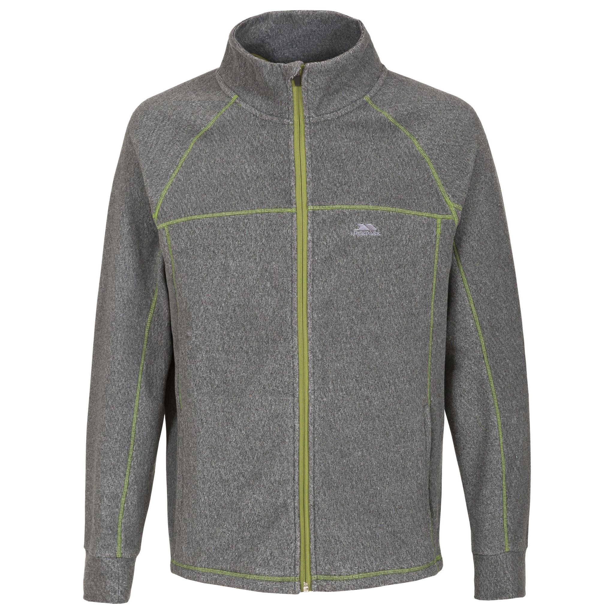 Melange striped fleece with brushed back. Contrast low profile full zip. Inner front facing. Chin guard. 2 zip pockets. Contrast cover stitch detail. 100% Polyester. Trespass Mens Chest Sizing (approx): S - 35-37in/89-94cm, M - 38-40in/96.5-101.5cm, L - 41-43in/104-109cm, XL - 44-46in/111.5-117cm, XXL - 46-48in/117-122cm, 3XL - 48-50in/122-127cm.
