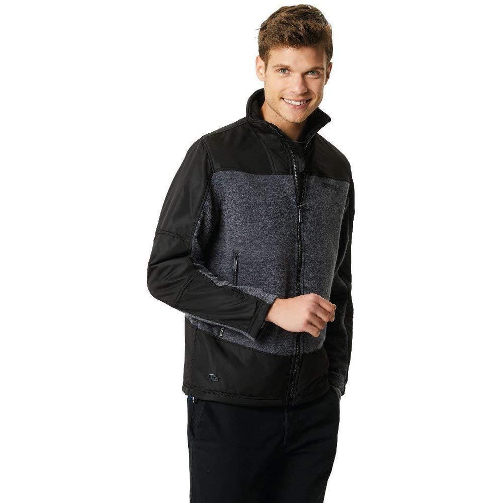 Mens full zip jacket made of 300gsm double side Polyester mix wool effect fabric. Micro Poplin Woven Trim. 2 zipped lower pockets. Ideal for wearing outdoors on a cold day. 13% Viscose/Rayon mix, 31% Acrylic, 56% Polyester.