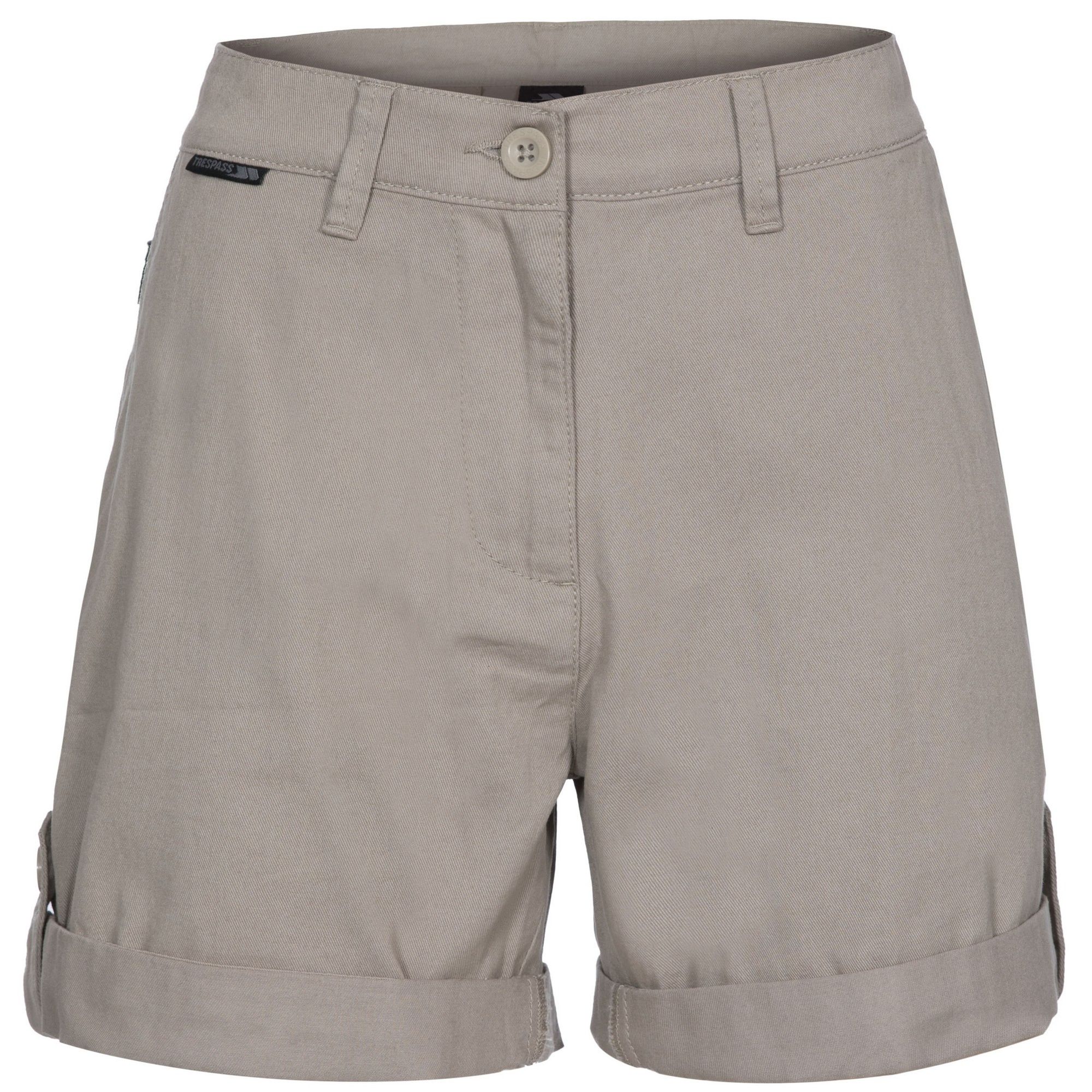 Flat waist with belt loops. Side entry pockets. 2 rear pockets. Turn-ups at hem. Breathable. 100% Cotton. Trespass Womens Waist Sizing (approx): XS/8 - 25in/66cm, S/10 - 28in/71cm, M/12 - 30in/76cm, L/14 - 32in/81cm, XL/16 - 34in/86cm, XXL/18 - 36in/91.5cm.