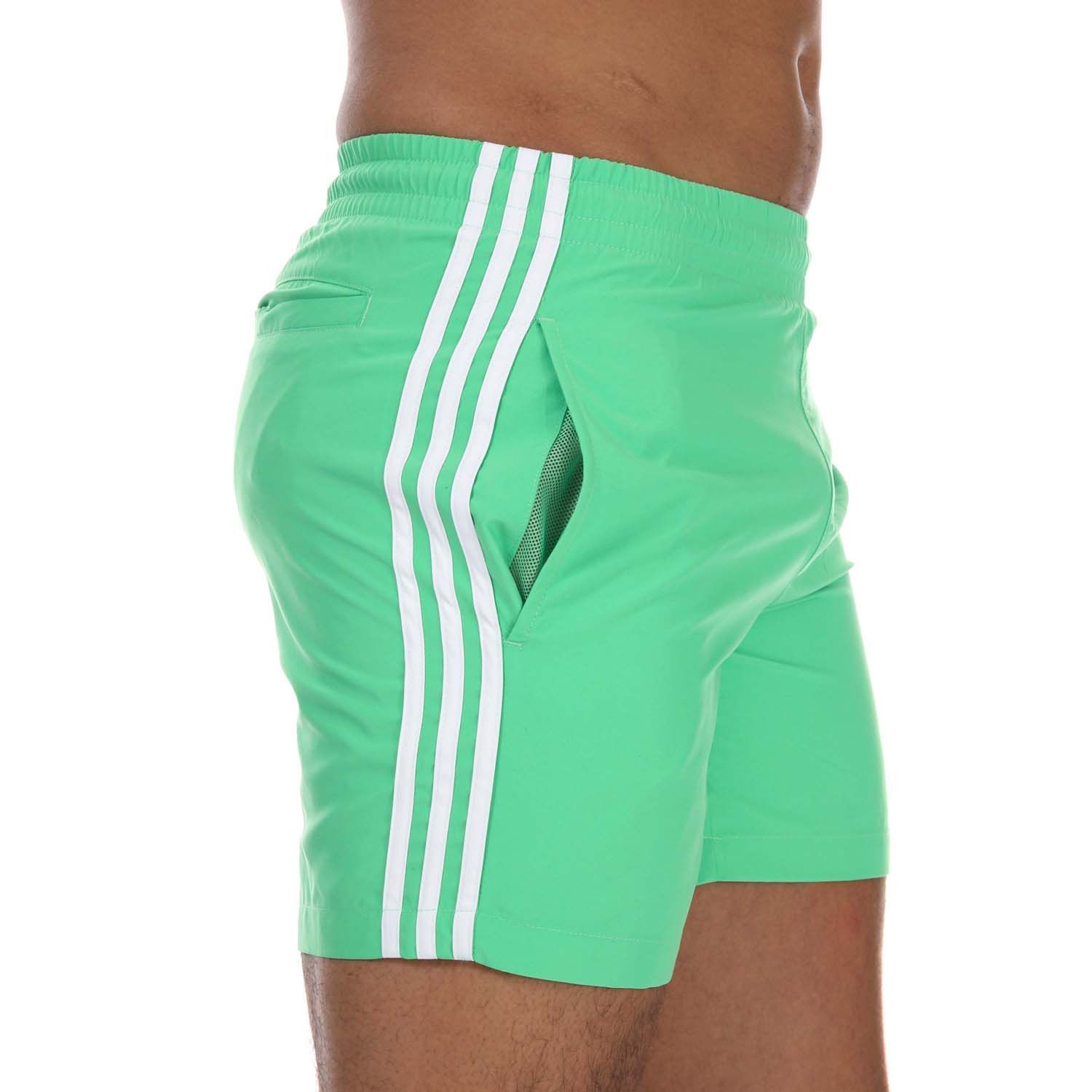 Men's adidas Originals Adicolor Classics 3Stripes Swim Shorts in Green