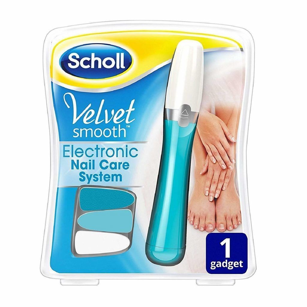 Scholl's Velvet Smooth Electronic Nail Care System

Science at the service of feet  - 100 years of experience.  Our founder Dr William Mathias Scholl wanted to understand the structure and biomechanics of feet in relation to the body. In 1907 he founded Scholl Manufacturing Co. Inc.  Scholl's history continues with its founder's same passion and philosophy - to improve the health, comfort and well-being of people by caring for their feet.

Shiny, natural-looking nails at the push of a button.  Natural and shiny nails are now effortless. With the Scholl Velvet Smooth Electronic Nail Care System for WOW toe- and fingernails. It comes with three different heads for filing, buffing and polishing.  The Scholl Velvet Smooth Electronic Nail Care System lets you care for your fingernails and toenails with a simple push of a button, leaving your nails looking shiny and natural. The dual-speed oscillating insert helps give you natural looking shiny nails in just three steps.

Key Features

    Natural and healthy looking nails
    Natural shine
    No need for clear polish
    Professional pedicure/manicure results at home
    Saves time
    Easy to use
    Perfect for home & travel

Multiple attachments
Scholl’s Velvet Smooth Electronic Nail Care System comes with an electric nail file with three different heads for filing, buffing and polishing for both toe and fingernails.
	
Battery operated for convenience
It works with 1 AA battery (included), so you can take it anywhere and always make sure your nails are looking perfect.
	
Safety stop
The safety stop function stops the nail care unit when there is too much pressure on the nail.


How to Use

Step 1: File

Put the file head on the nail pen, switch it on by choosing your desired speed from 2 speed options and file your nails in your desired shape.
	
Step 2: Buff

Put on the buff head to even out imperfections and smoothen the nail surface. This prepares the nails for step 3.
	
Step 3: Shine

Put on the shine head and polish the nail surface in a circular motion. Apply light pressure for best results.