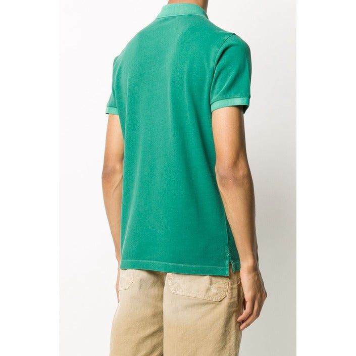 Brand: Diesel Gender: Men Type: Polo Season: Spring/Summer  PRODUCT DETAIL • Color: green • Fastening: buttons • Sleeves: short • Collar: polo  COMPOSITION AND MATERIAL • Composition: -100% cotton  •  Washing: machine wash at 30°