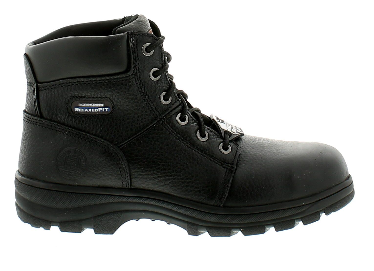 <Ul><Li>Skechers Workshire Men'S Boots In Black</Li><Li>Smooth Full Grain Leather Upper In A Lace Up Steel Safety Toe Ankle Boot With Stitching And Overlay Accents. Oil Resistant Traction Rubber Outsole. Memory Foam Insole. Ec Specific Edition. Steel Safety Toe Tested Astm F2413-2011 I/75 C/75 Protection, Electrical Hazard (Eh) Safe Design Tested Astm F2413-05. Memory Foam Cushioned Removable Comfort Insole, Shock Absorbing Supportive Lightweight Midso</Li><Li>Leather Upper</Li><Li>Fabric Lining</Li><Li>Synthetic Sole</Li><Li>Mens Gentlemans Workwear Safety Tie Up Protective Boots</Li>