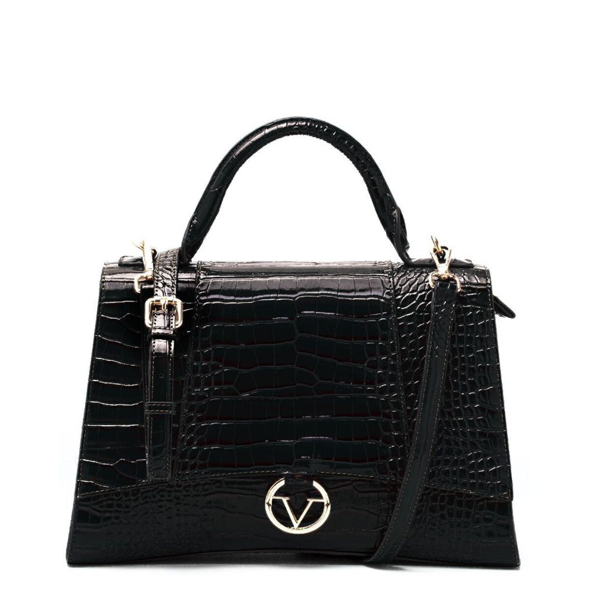 Brand: 19v69 Italia Gender: Women Type: Bags Season: Fall/Winter PRODUCT DETAIL • Color: black • Fastening: zip and automatic buttons • Pockets: inside pockets • Size (cm): 24x33x13 • Details: -handbag -with shoulder strap • Article code: VI20AI0020 COMPOSITION AND MATERIAL • Composition: -100% leather. straps:with-straps. material:woven. type:tote. occasion:everyday. gender:unisex. pattern:plain