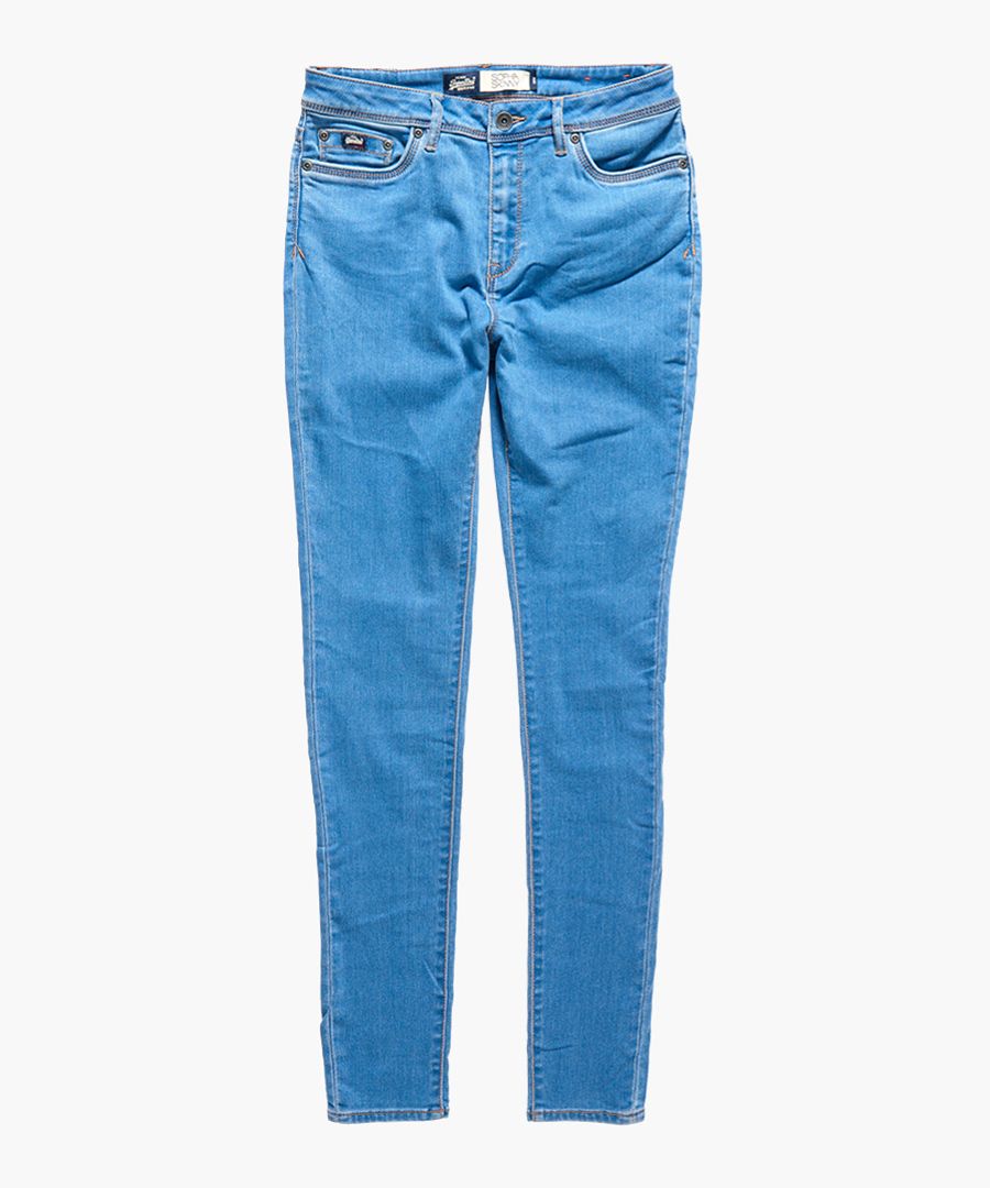 Sophia blue cotton blend high-waist super skinny jeans