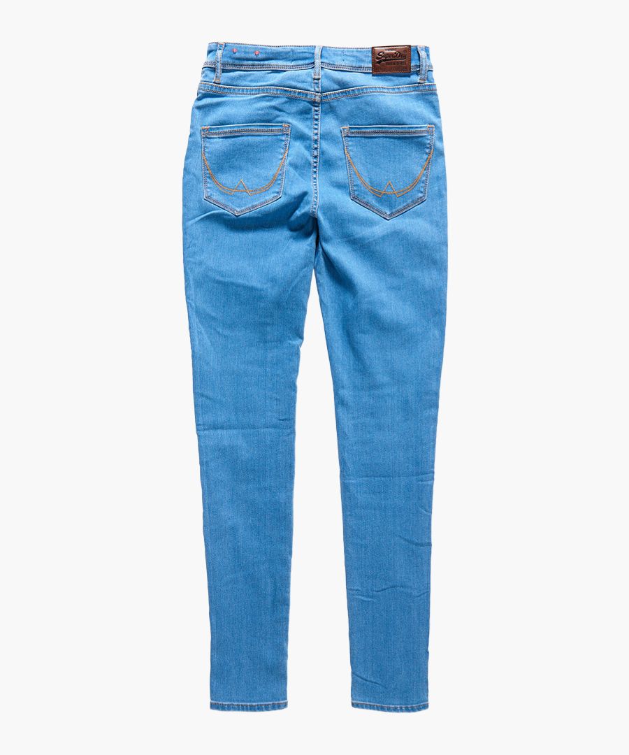 Sophia blue cotton blend high-waist super skinny jeans