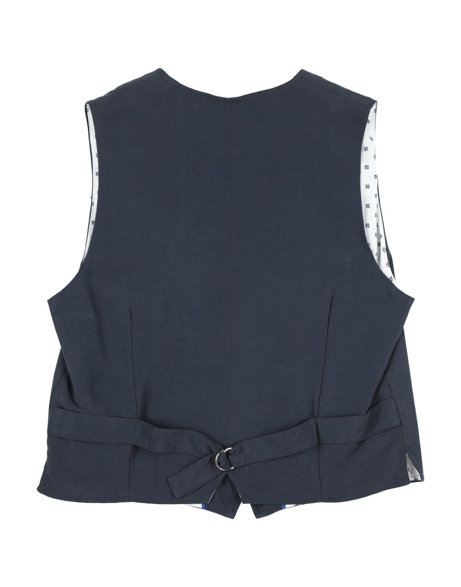 plain weave, logo, contrasting applications, solid colour, multipockets, 4 buttons, v-neck, single-breasted , sleeveless, fully lined, back split, wash at 30° c, dry cleanable, iron at 110° c max, do not bleach, do not tumble dry