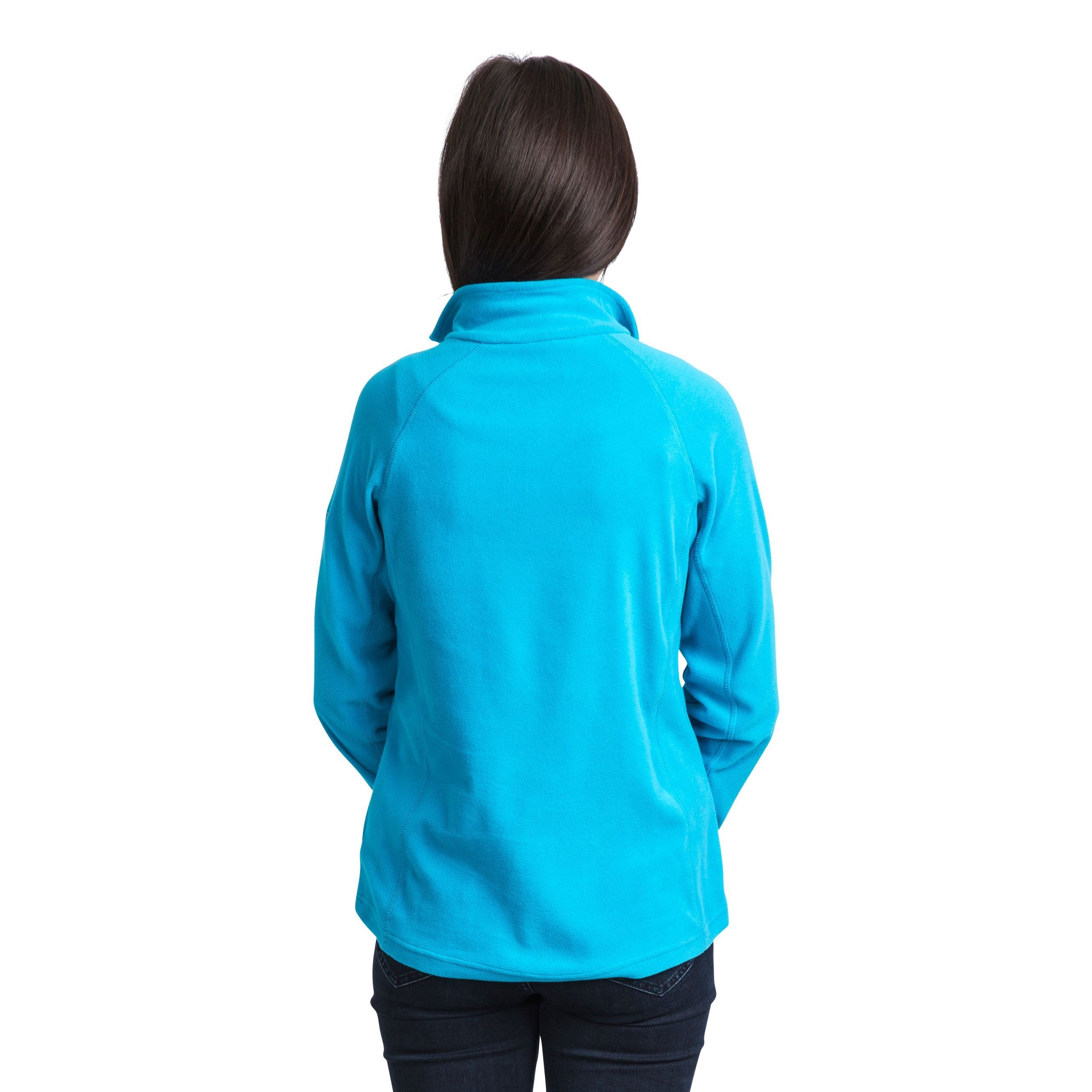Ladies long sleeve fleece top. 130gsm Airtrap fleece build to trap and hold onto body heat. 1/2 zip neck. 100% Polyester. Trespass Womens Chest Sizing (approx): XS/8 - 32in/81cm, S/10 - 34in/86cm, M/12 - 36in/91.4cm, L/14 - 38in/96.5cm, XL/16 - 40in/101.5cm, XXL/18 - 42in/106.5cm.