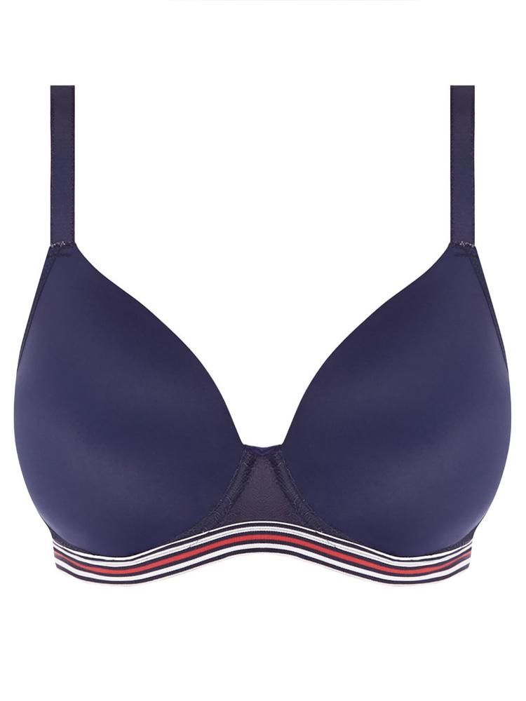 Style the Wild Moulded Demi Plunge Bra your own way with an on-trend Midnight Poppy print.  Based on Freya’s signature Deco shape the must-have style features seam-free moulded cups for a smooth, rounded silhouette, alongside a plunge neckline for desired cleavage. A supportive elastic underband creates a subtle sports look.