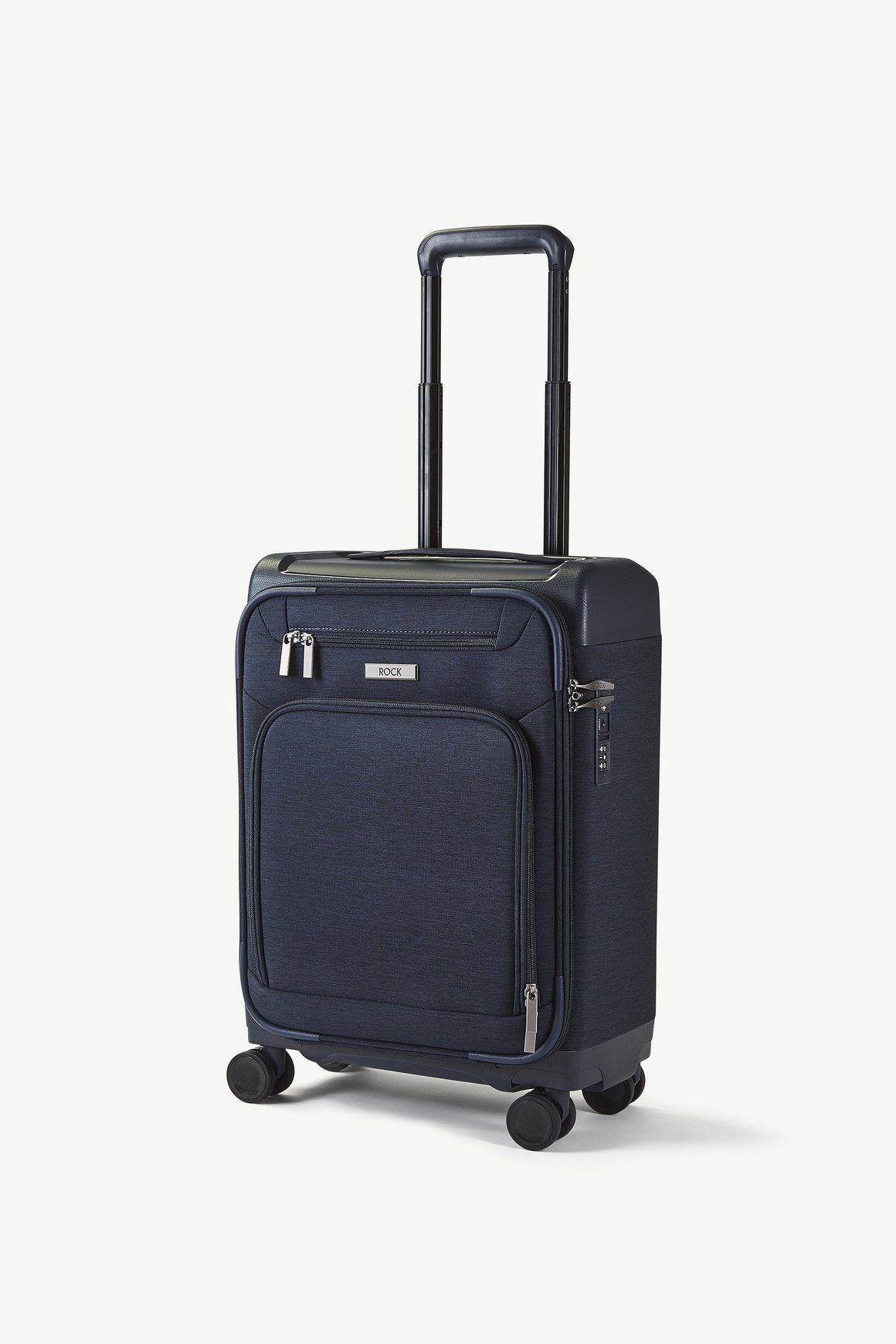 Best of both worlds! This Rock suitcase is made from ultra-strong polypropylene frame combined with a fabric body.
Parker’s carry-on size has an easy access laptop section and is packed full of useful features such a removeable waterproof pouch.
Built to last - all Rock products come with a 15 year manufacturer’s warranty against manufacturing defects arising from faulty workmanship or materials.
Tough & Practical - 8 smooth rolling wheels and a telescopic, push-button handle will help you glide effortlessly on your travels.
For your complete peace of mind, Parker cases are fitted with an integrated TSA combination lock.
The design includes a zipped front pocket which can be used for conveniently storing smaller items or any last-minute extras you may need to squeeze in.
The fully lined interior also features a convenient zipped mesh pocket and elasticated packing straps to keep your clothes securely in place.