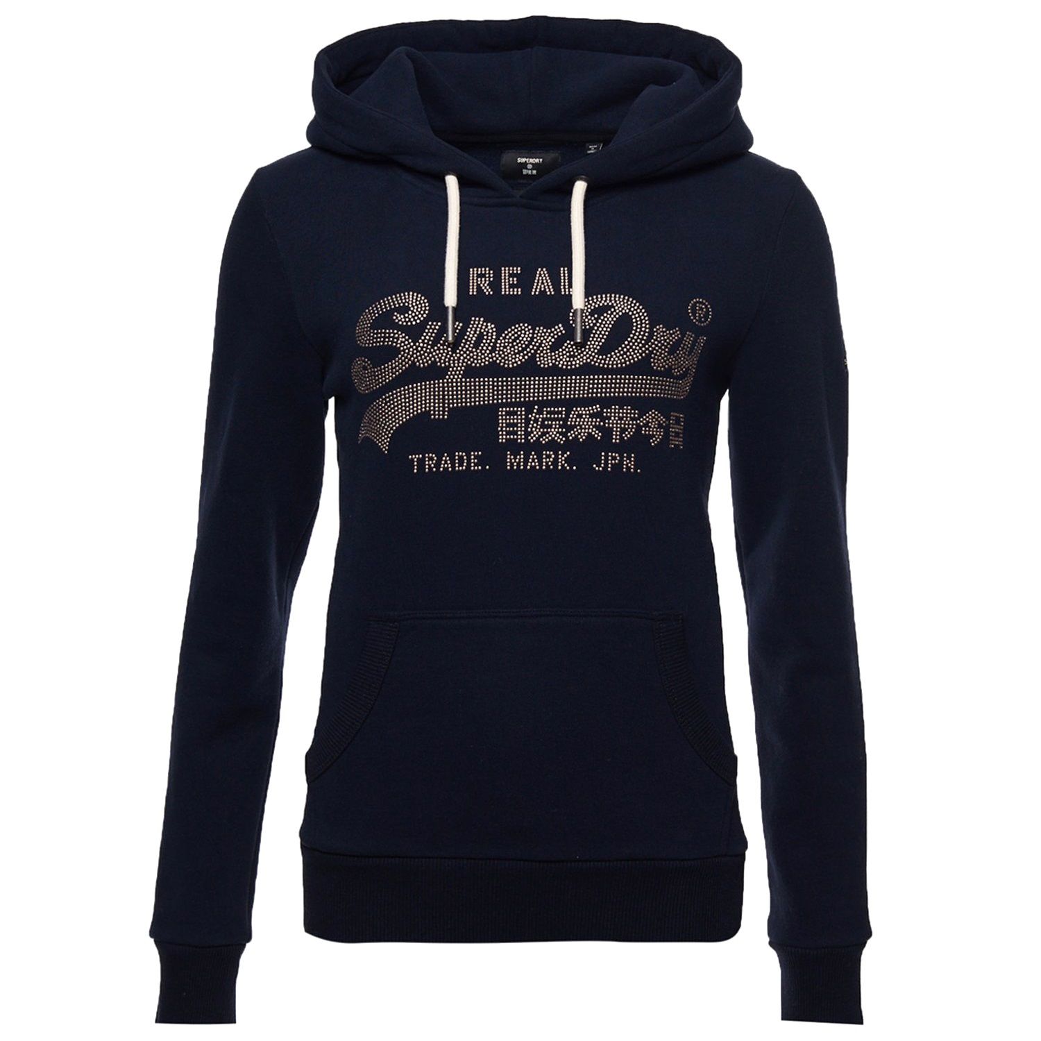 Add some sparkle into your life with the Vintage Logo Boho Sparkle Hoodie.Relaxed fit – the classic Superdry fit. Not too slim, not too loose, just right. Go for your normal size.Overhead designDrawstring hoodFront pouch pocketBrushed liningEmbellished logo