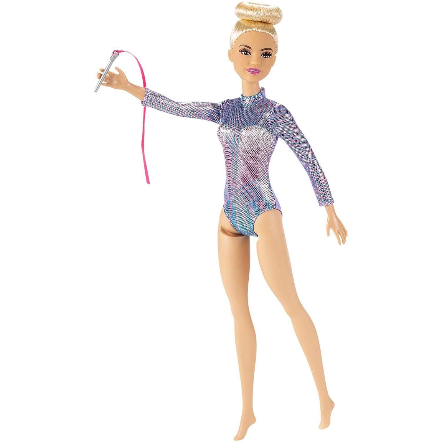 Barbie Fashionable & Fun Loving  Rhythmic Gymnast Doll with Accessories

Explore a world of gymnastic fun with the Barbie rhythmic gymnast doll! When a girl plays with Barbie, she imagines everything she can become, and if you love gymnastics and dance, you can be a rhythmic gymnast! The Barbie rhythmic gymnast doll (12-in/30.40-cm) wears a colourful metallic leotard and has a cute bun updo. She comes with two clubs and a ribbon she can hold for performing her gymnast moves. Kids will love the endless possibilities for creative expression and storytelling fun. Doll cannot stand alone. Colours and decorations may vary. Makes a great gift for ages 3 years old and up.

Features:

Explore gymnastics and dance fun with the Barbie rhythmic gymnast doll and related accessories!
Wearing a colourful metallic leotard and cute bun updo, Barbie rhythmic gymnast doll (12-in/30.40-cm) is ready to perform rhythmic gymnast moves!
Barbie rhythmic gymnast doll can hold the batons and ribbon for exciting, realistic performances and play.
Explore a world of creative storytelling fun with the Barbie rhythmic gymnast doll!
Makes a great gift for kids 3 years old and up, especially those interested in rhythmic gymnastics, dance and fitness!


Specifications:

Toy Type: Barbie Rhythmic Gymnast Doll
Material: Abs Material
Colour: Multicolour

Box Contains:

1x Barbie rhythmic gymnast doll
2x Batons
2x Ribbon