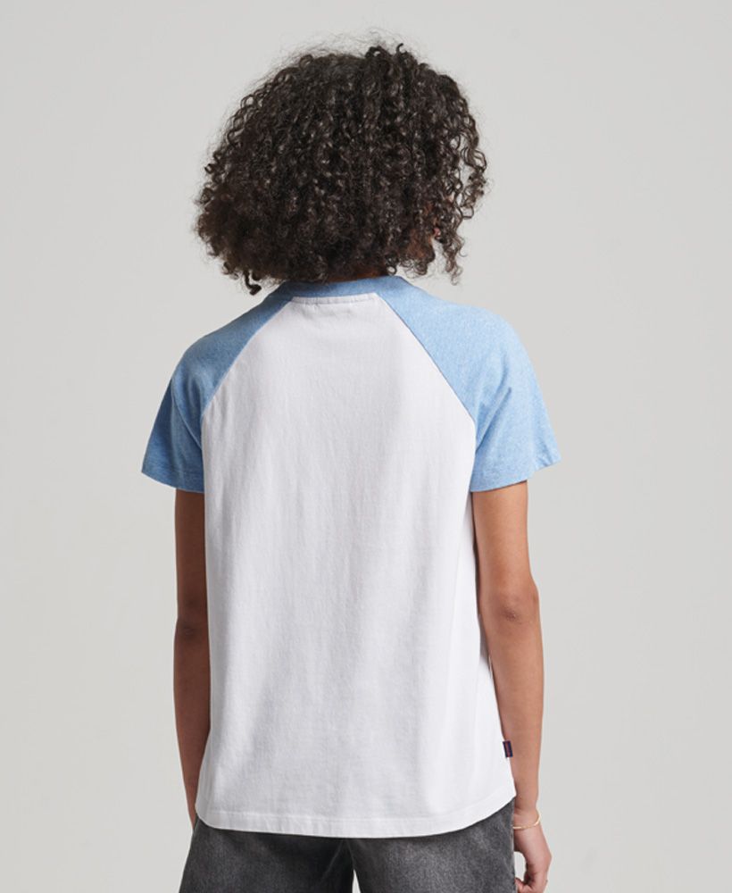 Bring a classic touch to your wardrobe with this nostalgically simple baseball T-shirt. It's our high-quality interpretation of a traditional design, with a whisper of our iconic logo embroidered on the chest. Pair this piece with jeans and trainers for an instant, casual look.Relaxed fit – the classic Superdry fit. Not too slim, not too loose, just right. Go for your normal sizeOrganic cottonRibbed crew neck collarShort raglan sleevesEmbroidered Superdry logo on the left breastSignature Superdry tabMade with organic cotton grown using natural rather than chemical pesticides and fertilisers. The healthier soil this creates uses up to 80% less water which is better for our planet and for the farmers who grow it.