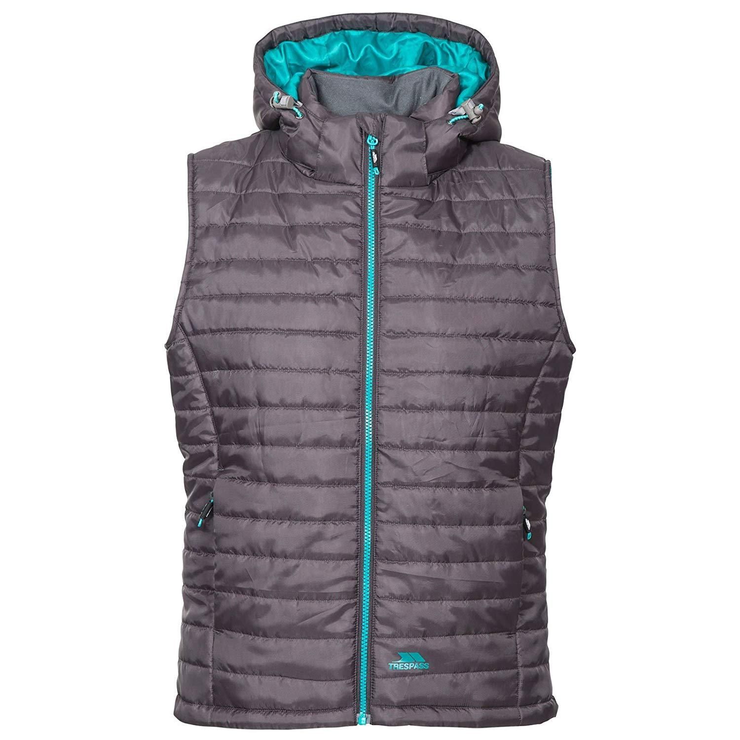 Lightly padded with bubble stitching. Contrast lining and front zip. Inner storm flap. Hem adjusters. 2 low profile zip pockets. Detachable hood with stud fastening. Shell: 100% Polyamide, AC coating, Lining: 100% Polyester, Filling: 100% Polyester. Trespass Womens Chest Sizing (approx): XS/8 - 32in/81cm, S/10 - 34in/86cm, M/12 - 36in/91.4cm, L/14 - 38in/96.5cm, XL/16 - 40in/101.5cm, XXL/18 - 42in/106.5cm, 3XL/20 - 54.7in/139cm, 4XL/22- 58.6in/149cm, 5XL/24 - 62.5in.159cm.