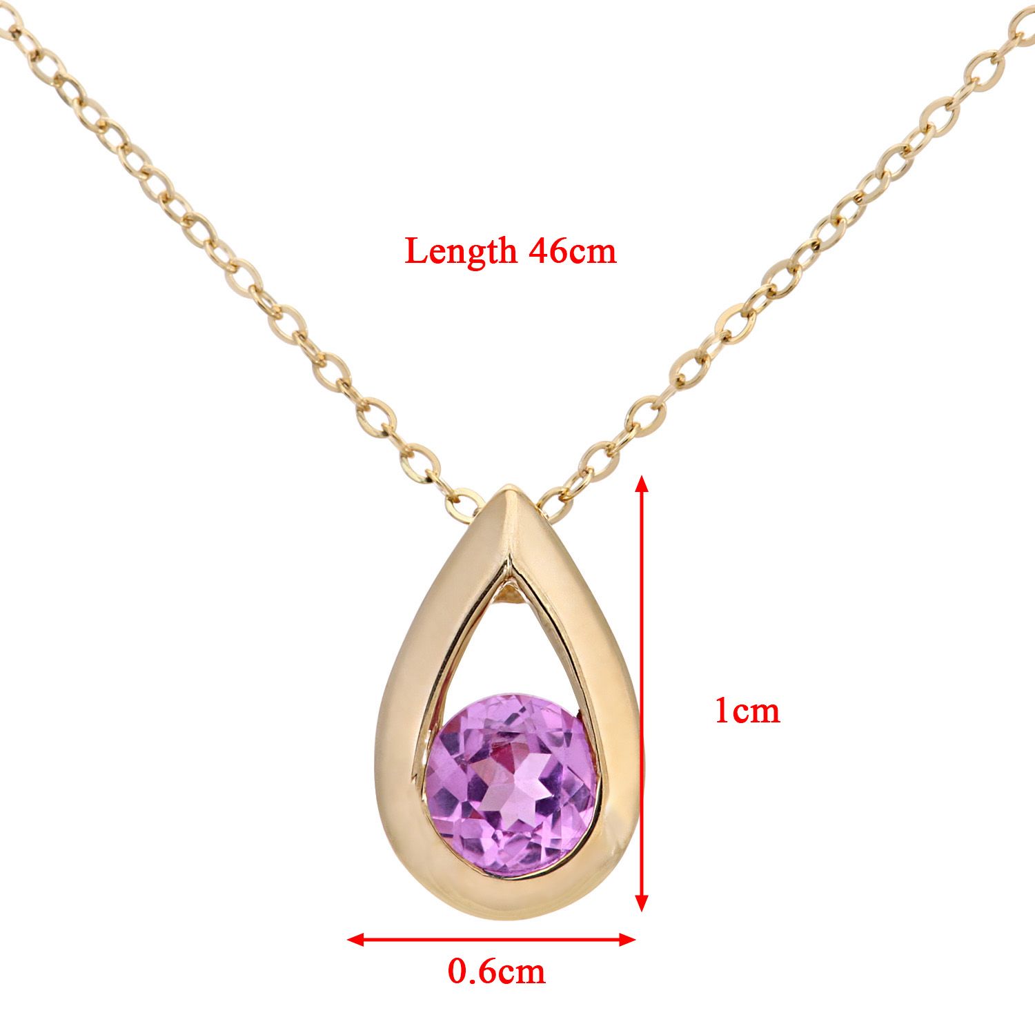 # 9K (375) Yellow Gold: 0.96gr; # Created Pink Sapphire: 0.2ct