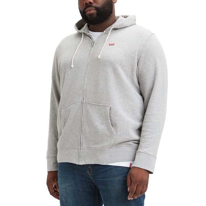 Mens Levis Classic House Mark Zip Hoody in grey heather.<BR><BR>- Lined drawcord hood.<BR>- Long sleeves.<BR>- Zip fastening.<BR>- Split pouch pocket.<BR>- Batwing logo to the chest.<BR>- Ribbed cuffs and hem.<BR>- Soft fleece lining.<BR>- 100% Cotton.  Machine wash at 30 degrees.<BR>- Ref: 568160000