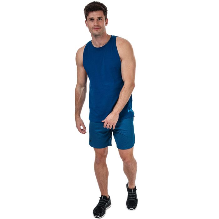 Mens Under Armour Baseline Cotton Vest in blue.<BR>- Sleeveless.<BR>- Charged Cotton® has the comfort of cotton  but dries much faster.<BR>- 4-way stretch construction moves better in every direction.<BR>- Dropped armholes for extra mobility & range of motion.<BR>- Shaped hem for enhanced coverage.<BR>- Back wordmark graphic.<BR>- 57% Cotton  38% Polyester  5% Elastane. Machine washable.<BR>- Ref: 1326707581