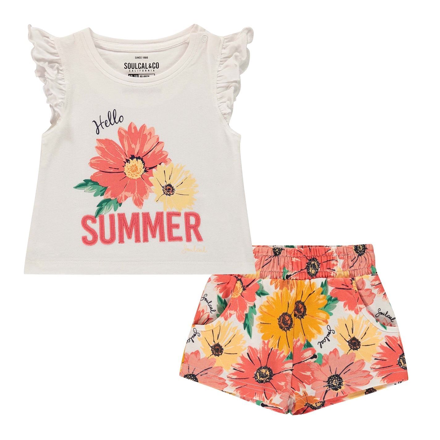 SoulCal Girls Shorts & T-Shirt Set Baby Clothing Set