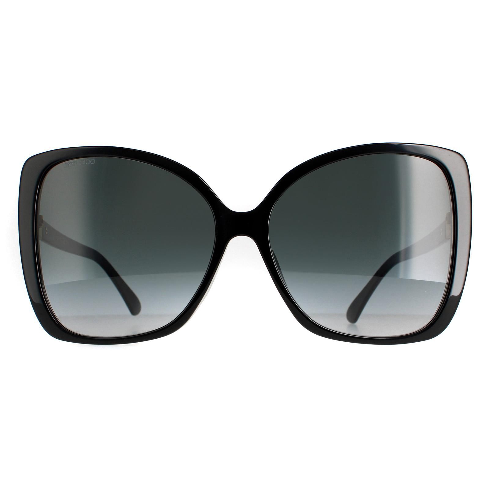 Jimmy Choo Butterfly Womens Black Dark Grey Gradient BECKY/F/S  Jimmy Choo are a oversized butterfly style crafted from lightweight acetate. Slender temples are embellished with the Jimmy Choo logo for authenticity.