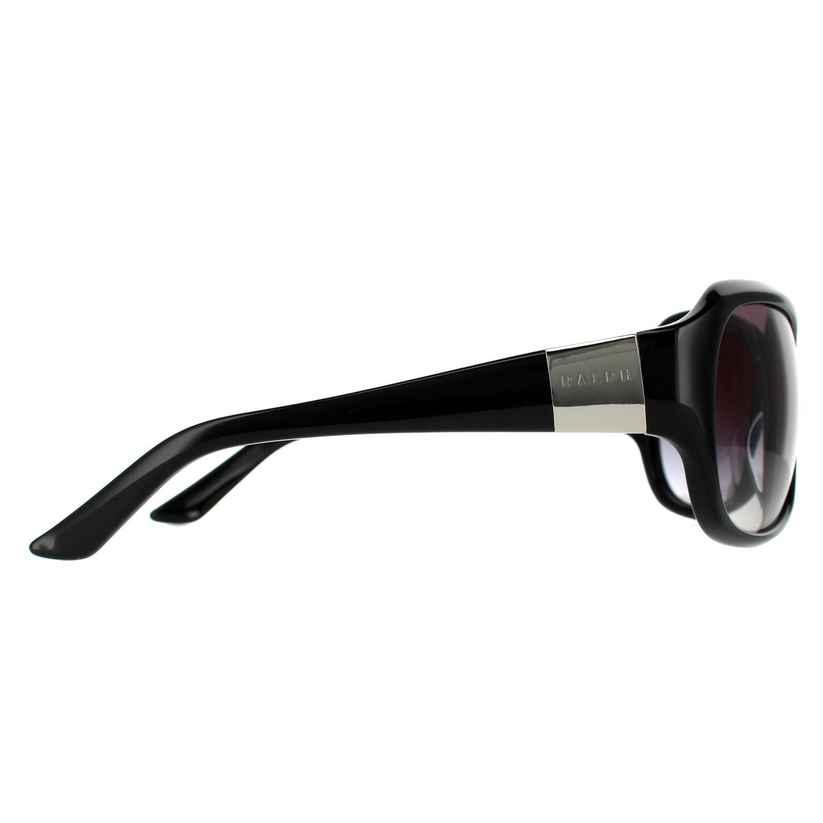 Ralph by Ralph Lauren Oval Womens Black Grey Gradient Sunglasses Ralph by Ralph Lauren are a stylish oval shape with wide tapering arms and Ralph logo on the temples.