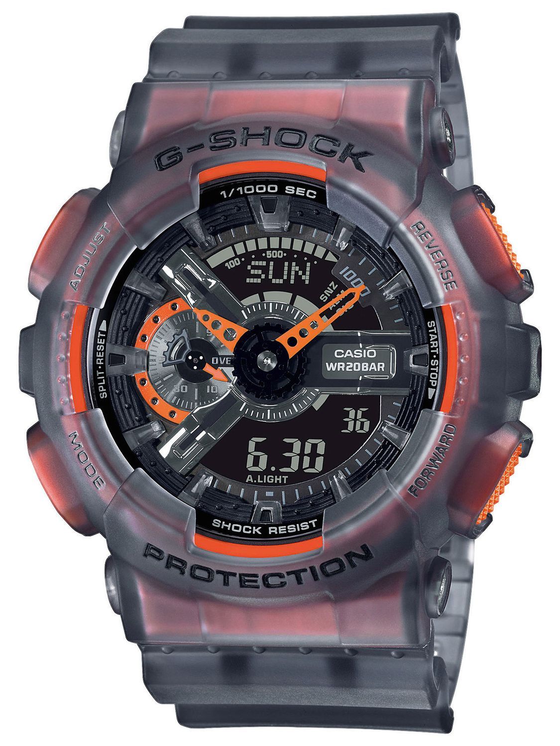 This Casio G-shock Analogue-Digital Watch for Men is the perfect timepiece to wear or to gift. It's Grey 50 mm Round case combined with the comfortable Grey Plastic will ensure you enjoy this stunning timepiece without any compromise. Operated by a high quality Quartz movement and water resistant to 20 bars, your watch will keep ticking. This sporty and fashionable watch gives you a unique feeling in every outfit! -The watch has a calendar function: Day-Date, Stop Watch, Worldtime, Timer, Alarm, Light High quality 19 cm length, 28 mm wide, Grey Plastic strap with a Buckle Case Diameter: 50 mm, Case height: 15 mm and Case color: Grey Dial color: Black