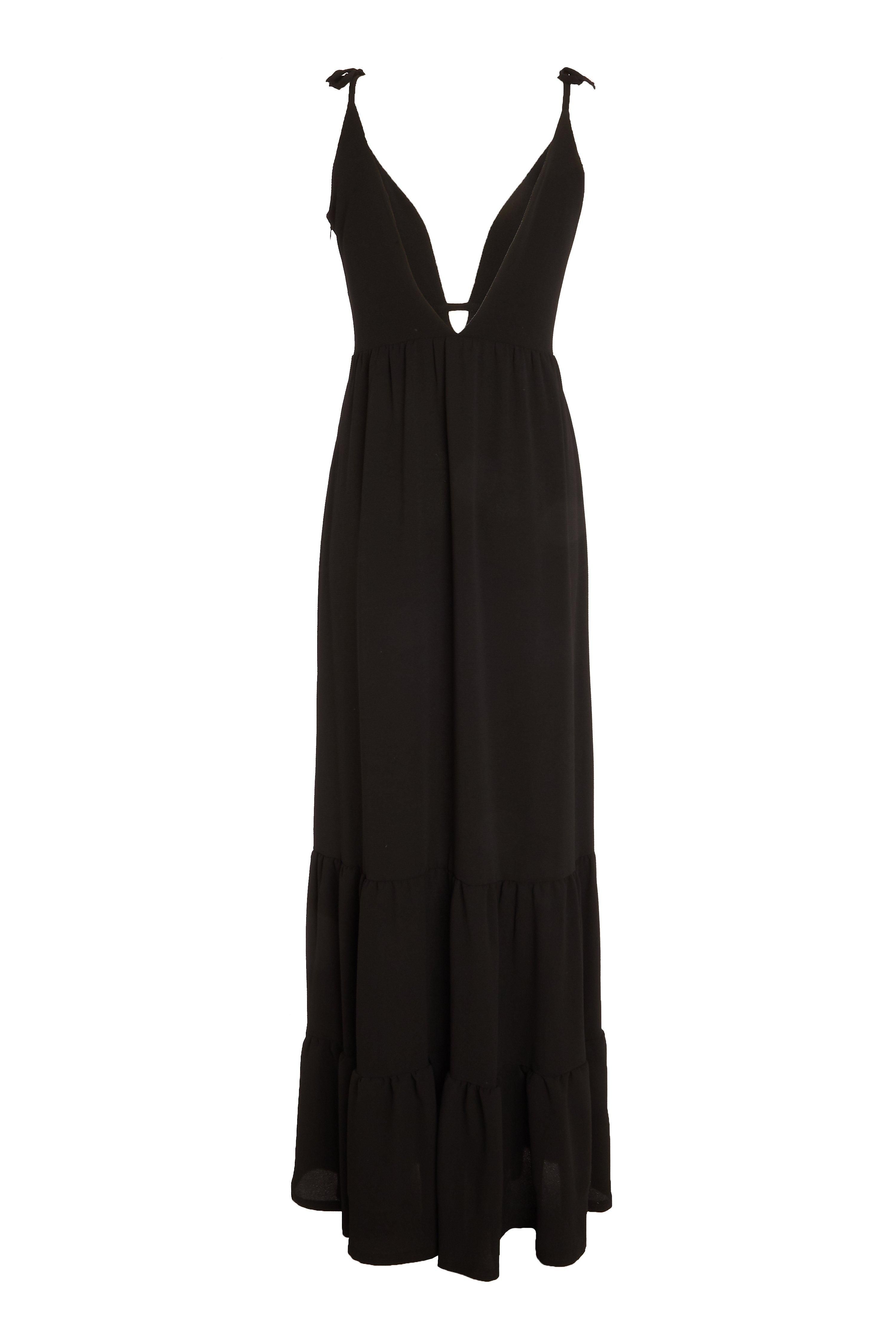 Black Tiered Maxi Dress