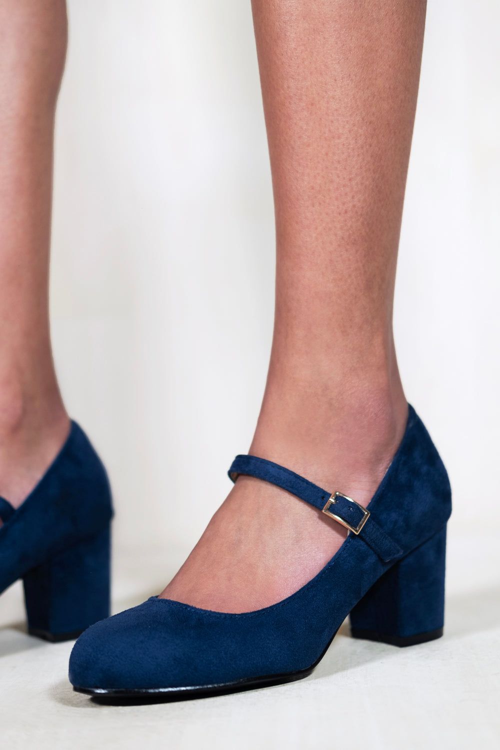 Where's That From Womens Araceli Block Heel Mary Jane Pumps - Navy Blue