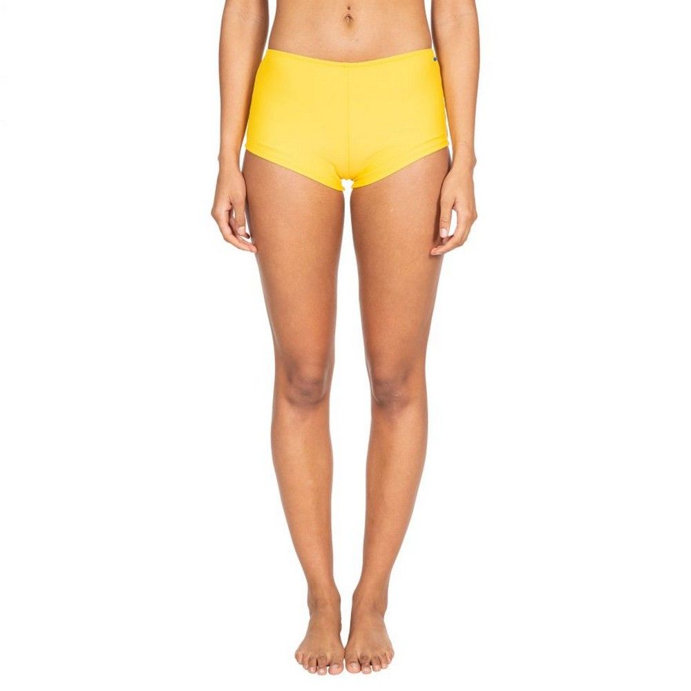 Hipster short bikini brief. Lined gusset. Trespass printed logo. 80% Polyamide/20% Elastane. Trespass Womens Waist Sizing (approx): XS/8 - 25in/66cm, S/10 - 28in/71cm, M/12 - 30in/76cm, L/14 - 32in/81cm, XL/16 - 34in/86cm, XXL/18 - 36in/91.5cm.