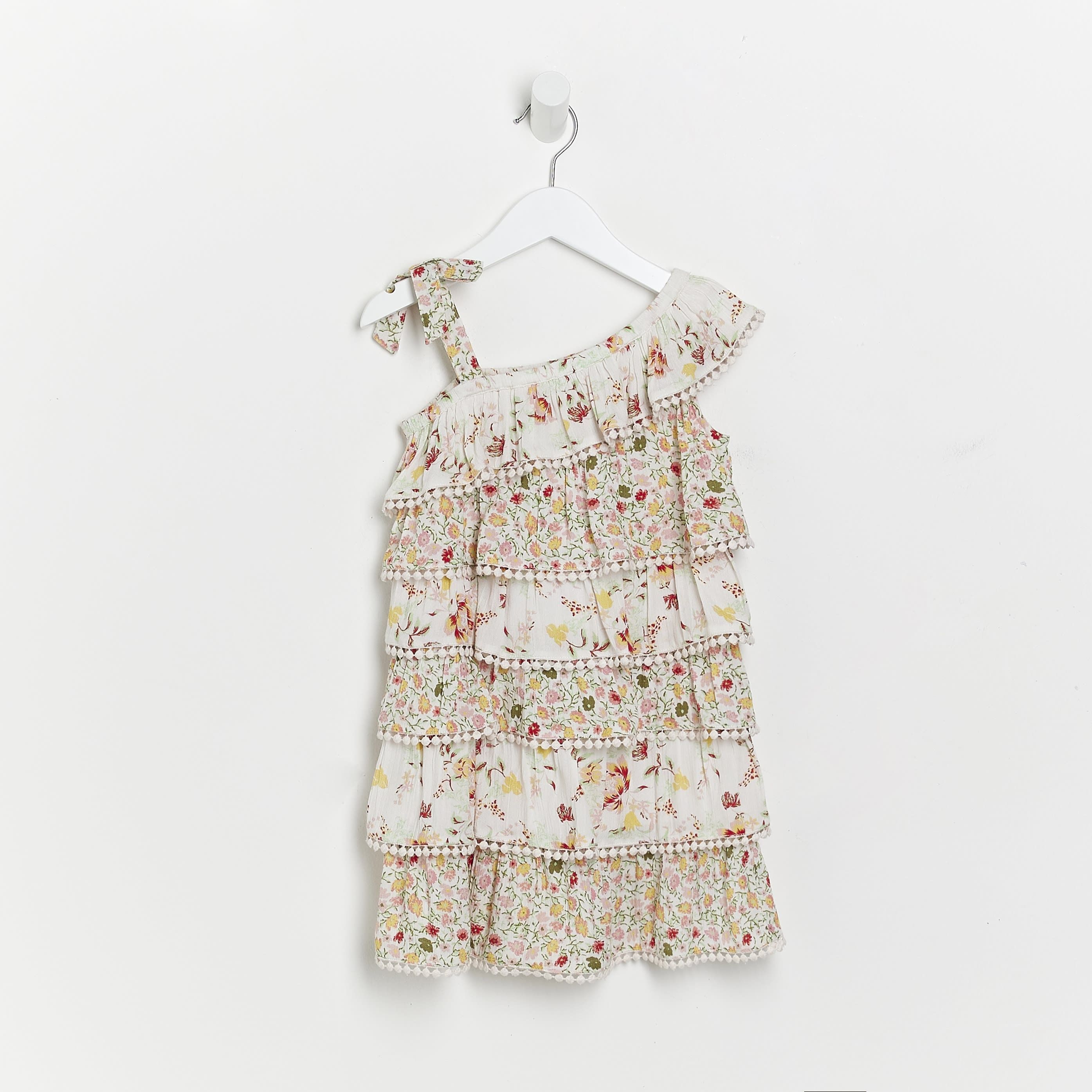 River Island Baby Girls Mini Pom Pom Dress White
