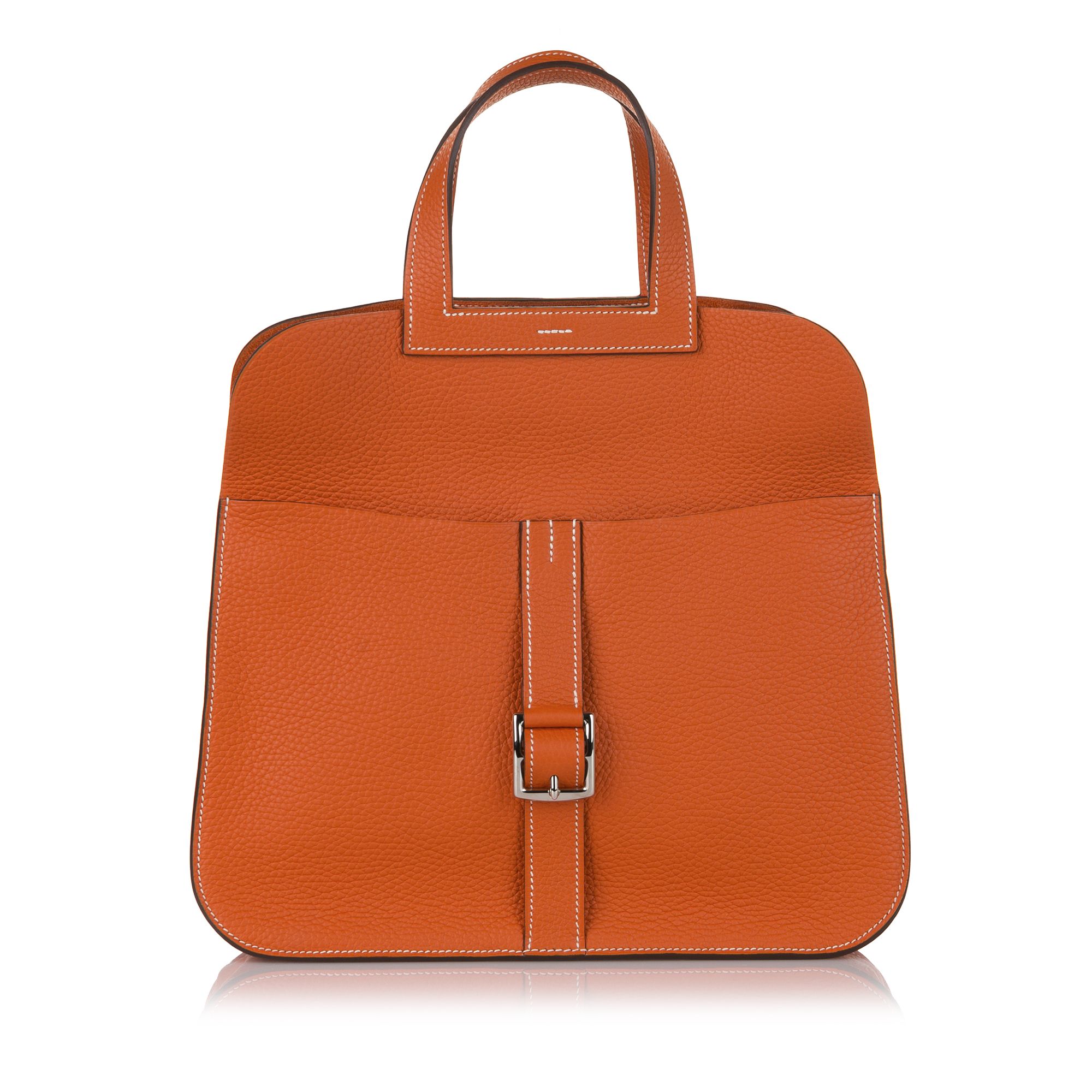 VINTAGE. RRP AS NEW. The Swift Halzan features a leather body, a detachable flat shoulder strap, a front flap with buckle closure, silver hardware, leather lining, and interior slip pocket.

Dimensions:
Length 20cm
Width 31cm
Depth 9cm
Hand Drop 11cm
Shoulder Drop 52cm

Original Accessories: Dust Bag, Box

Color: Orange
Material: Leather x Calf
Country of Origin: France
Boutique Reference: SSU178068K1342


Product Rating: VeryGoodCondition

Certificate of Authenticity is available upon request with no extra fee required. Please contact our customer service team.