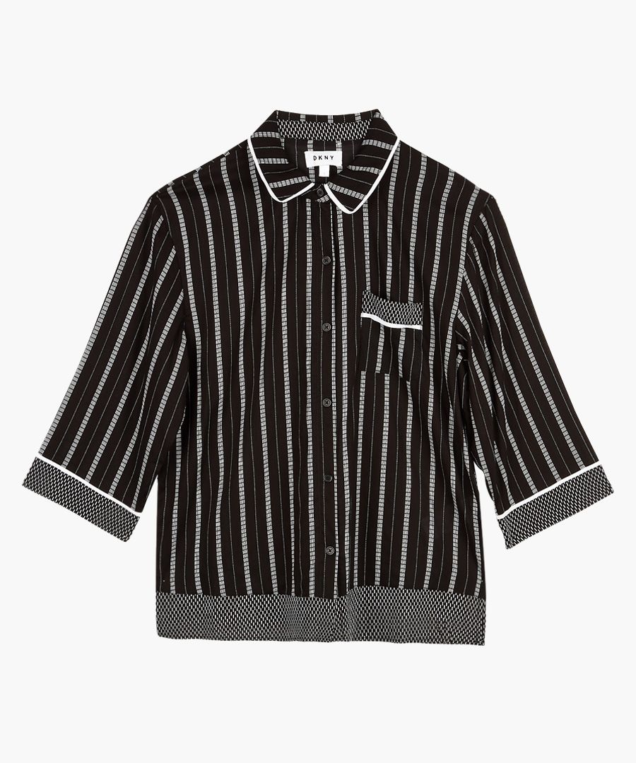Black and white striped pyjama top