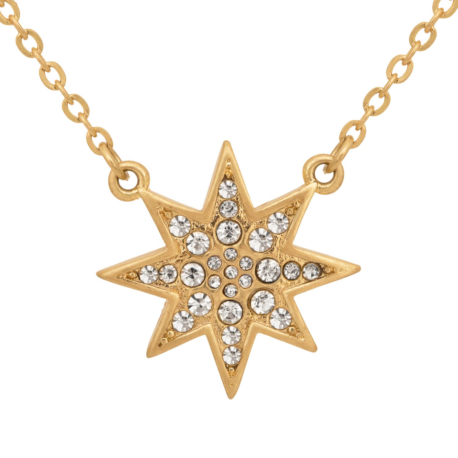 Step into the season in our Kate Thornton gold plated Glistening Star Necklace, that's perfect for perching on top of simple white tees, layering with statement necklaces or paired with a cute little dress. A versatile piece that can be worn from season to season that boasts 2 pave glistening stars to add a chic subtle statement and a little bit of sparkle! The gold tone friendship necklace is 65cm in length with a slider fastening for ease of wear. Presented in a KTx jewellery pouch to keep your jewellery safe or ideal for gifting!
