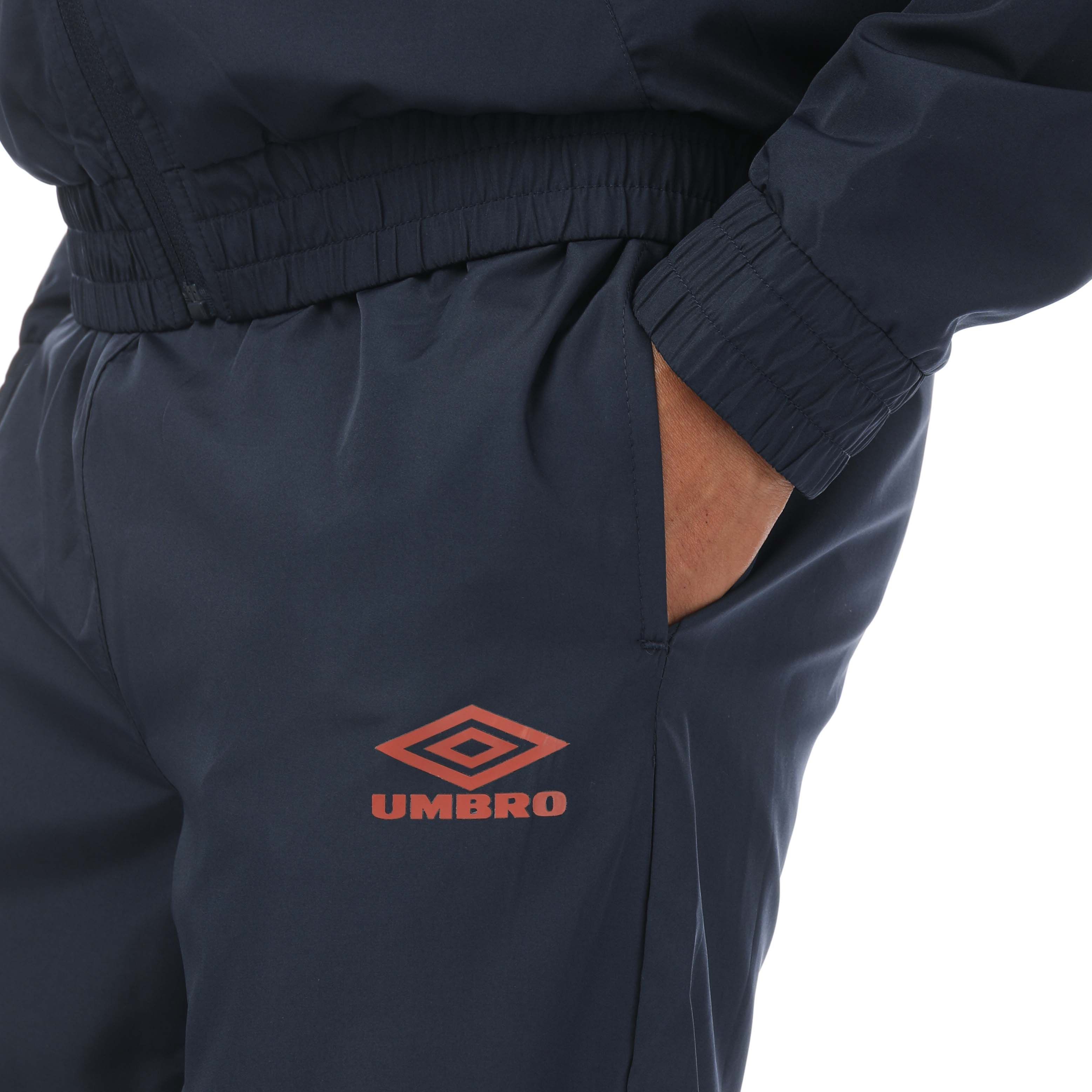 Men's Umbro Diamond Woven Poly Tracksuits in Navy