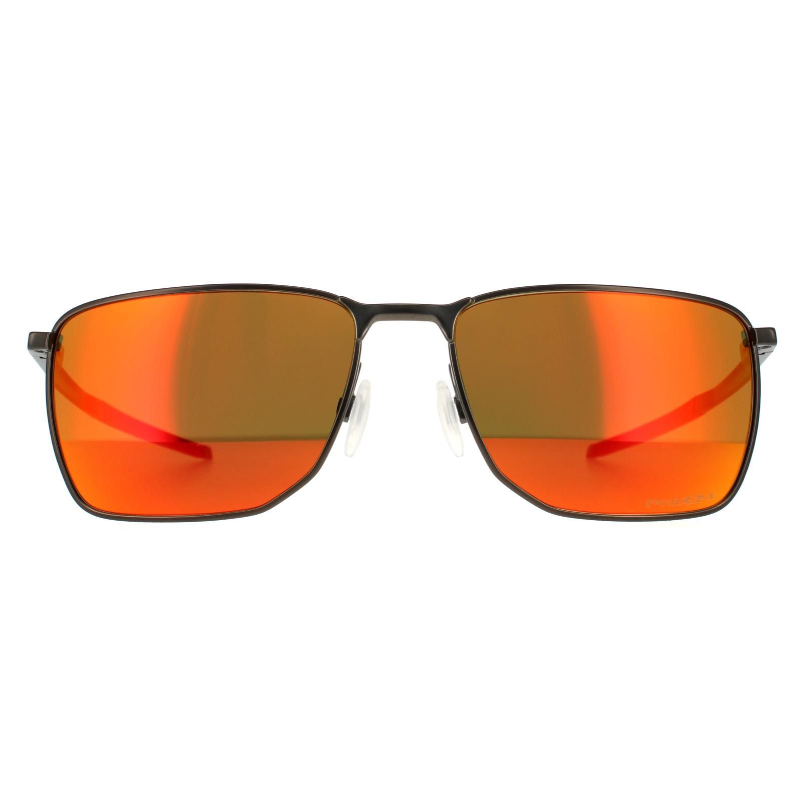 Oakley Rectangle Mens Matte Gunmetal Ruby Prizm Sunglasses
