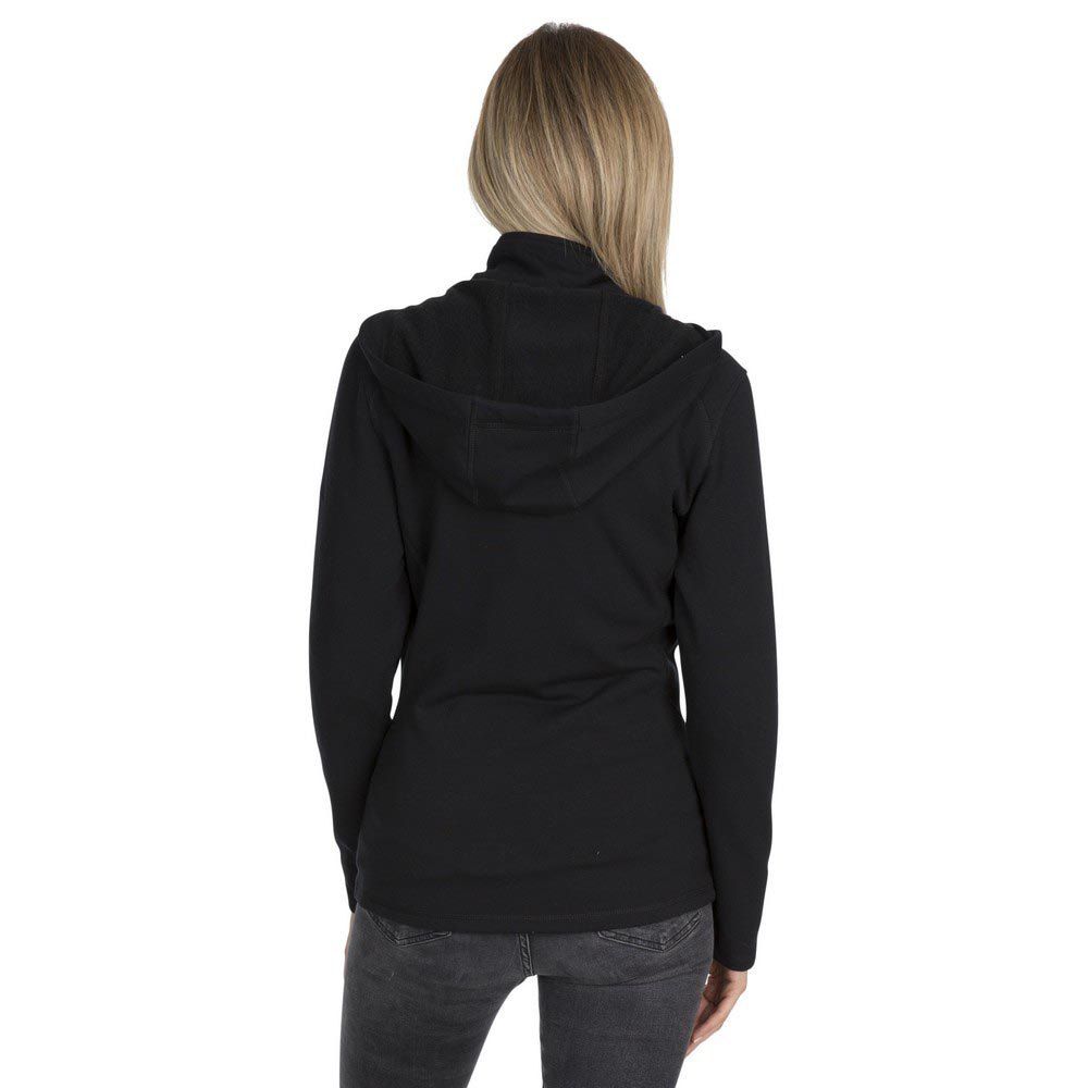 63% Polyester, 33% Rayon, 4% Elastane. Marl fleece with a brushed back. Hooded style with front tie and collar. Full front zip with inner storm flap. Chest size: xs (32in), s (34in), m (36in), l (38in), xl (40in), xxl (42in).