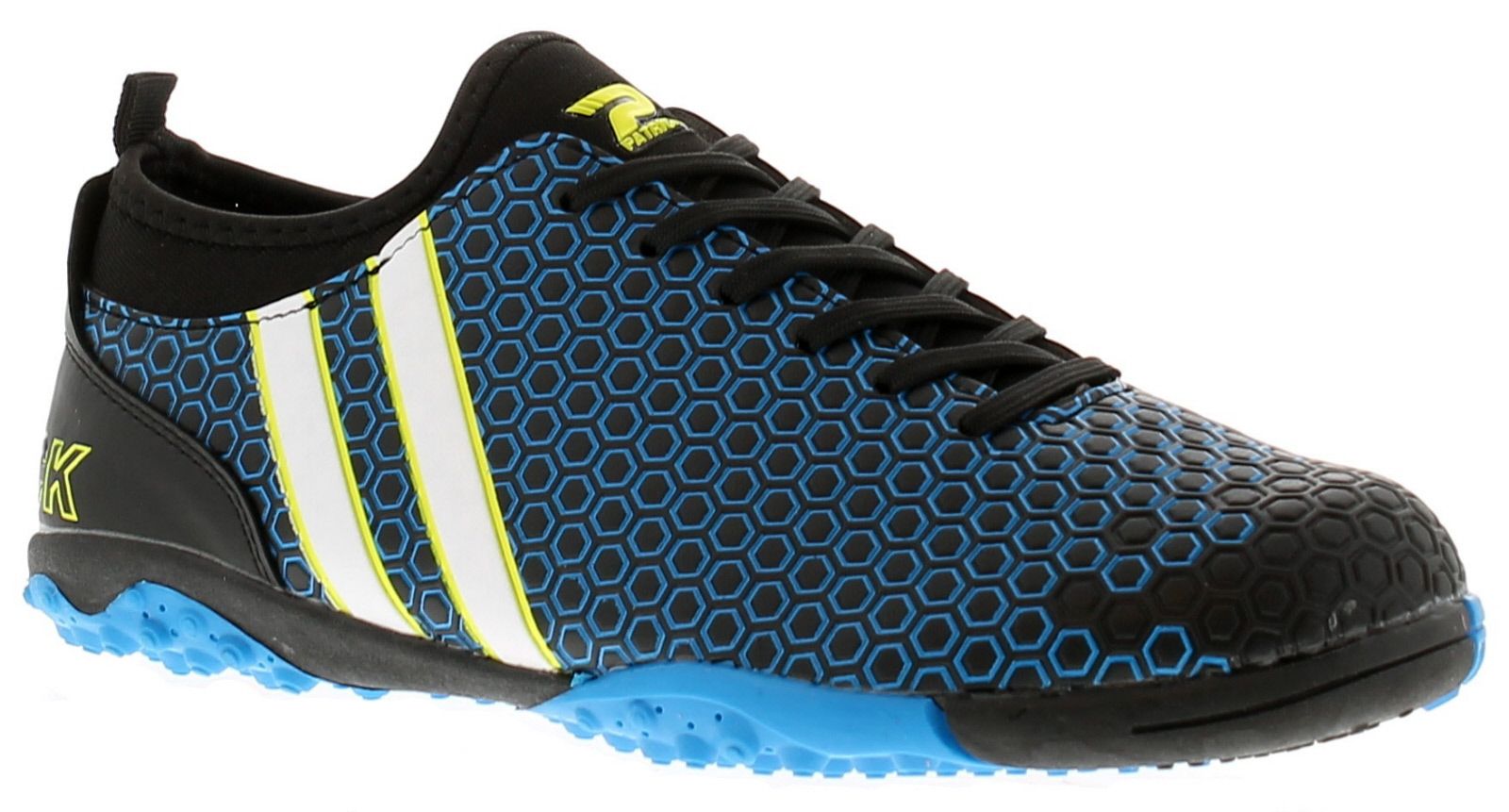 Patrick Baggio Older Boys Astro Turf Trainers Blue. Manmade Upper. Manmade Lining. Synthetic Sole. Boys Junior Astro Turf Football Boots Lace Up.