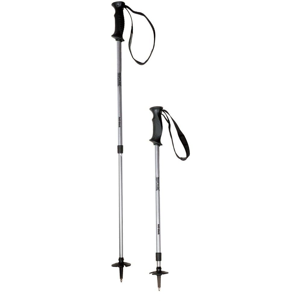 The Regatta Men´s & Women´s Lightweight Aluminium Telescopic Walking Pole is an extremely lightweight walking pole that comes with an aluminium tubing and telescopic height adjustment. It has a moulded rubber grip handle and adjustable wrist support coupled with an anti-shock absorber. Keep your balance intact with this durable walking pole from the house of Regatta.