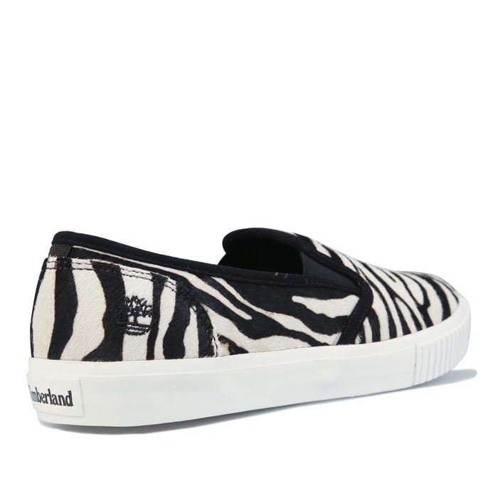 Women's Timberland Skyla Bay Leather Slip-On Trainers in Black-White