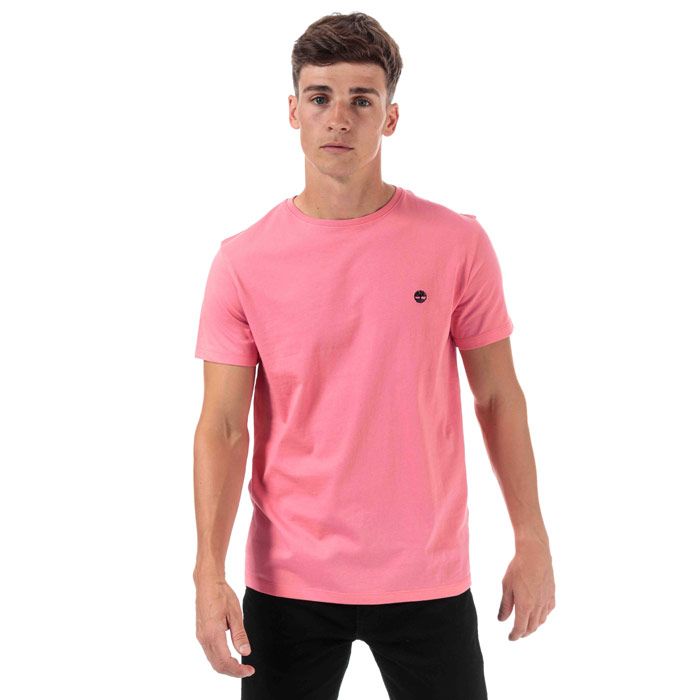 Timberland strak T-shirt met TFO-logo voor heren, roze