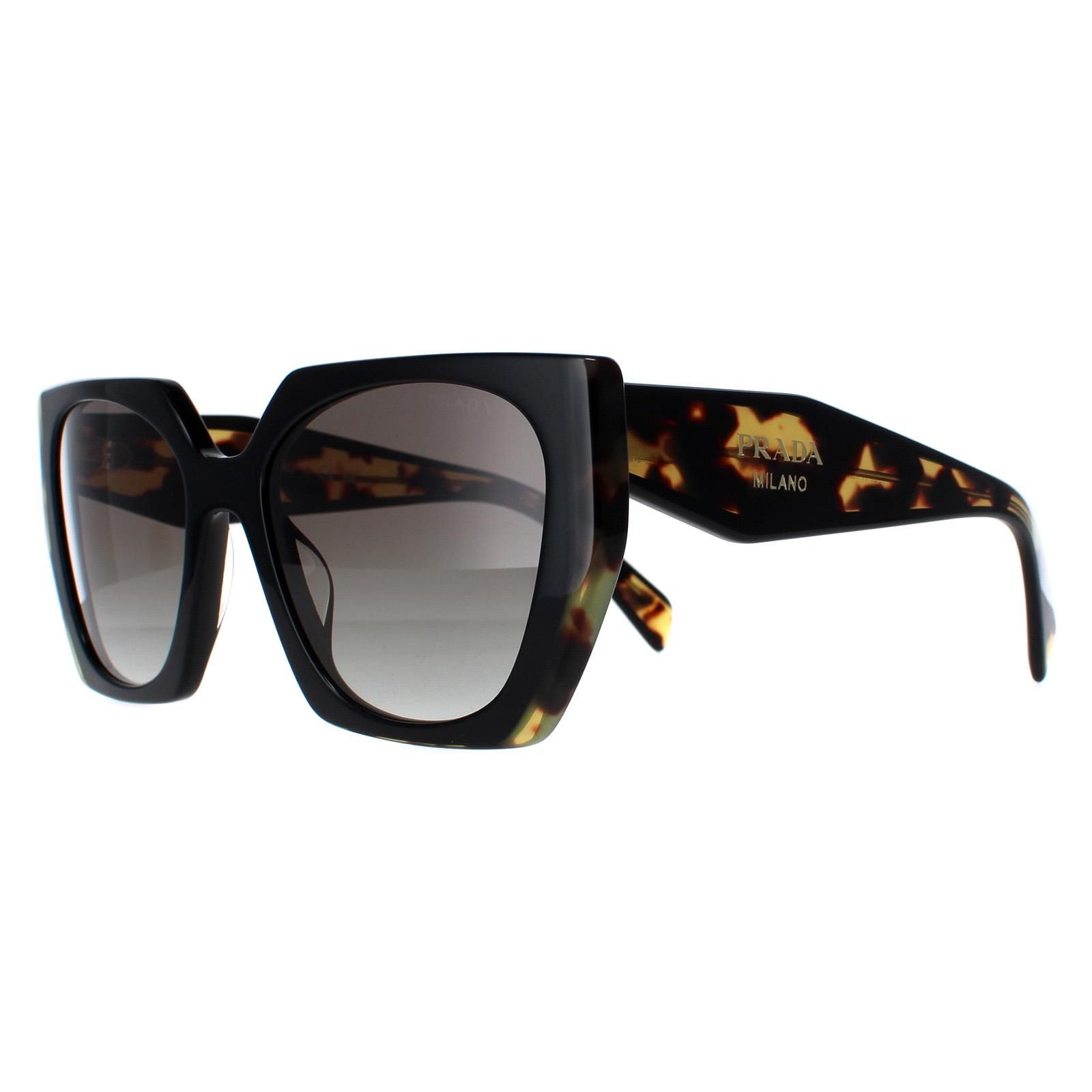de soleil Prada PR15WS 3890A7 noir et tortue moyenne gris clair gradient