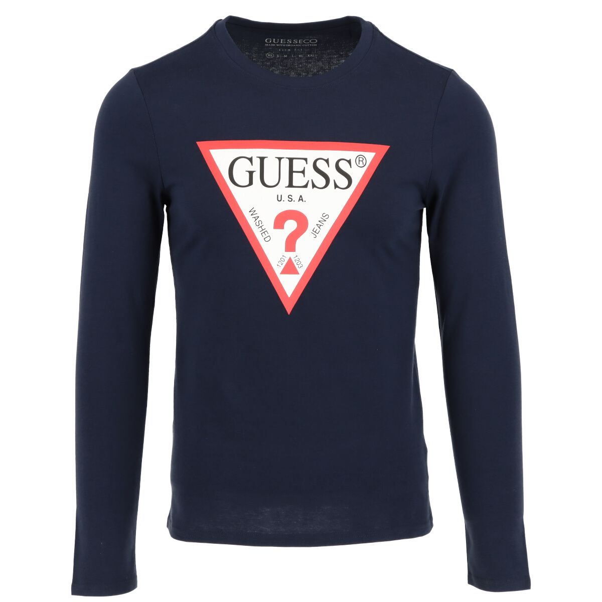 Brand: Guess Gender: Men Type: Knitwear Season: All seasons  PRODUCT DETAIL • Color: blue • Pattern: print • Sleeves: long • Neckline: round neck •  Article code: M0YI31I3Z11  COMPOSITION AND MATERIAL • Composition: -100% cotton  •  Washing: machine wash at 30°
